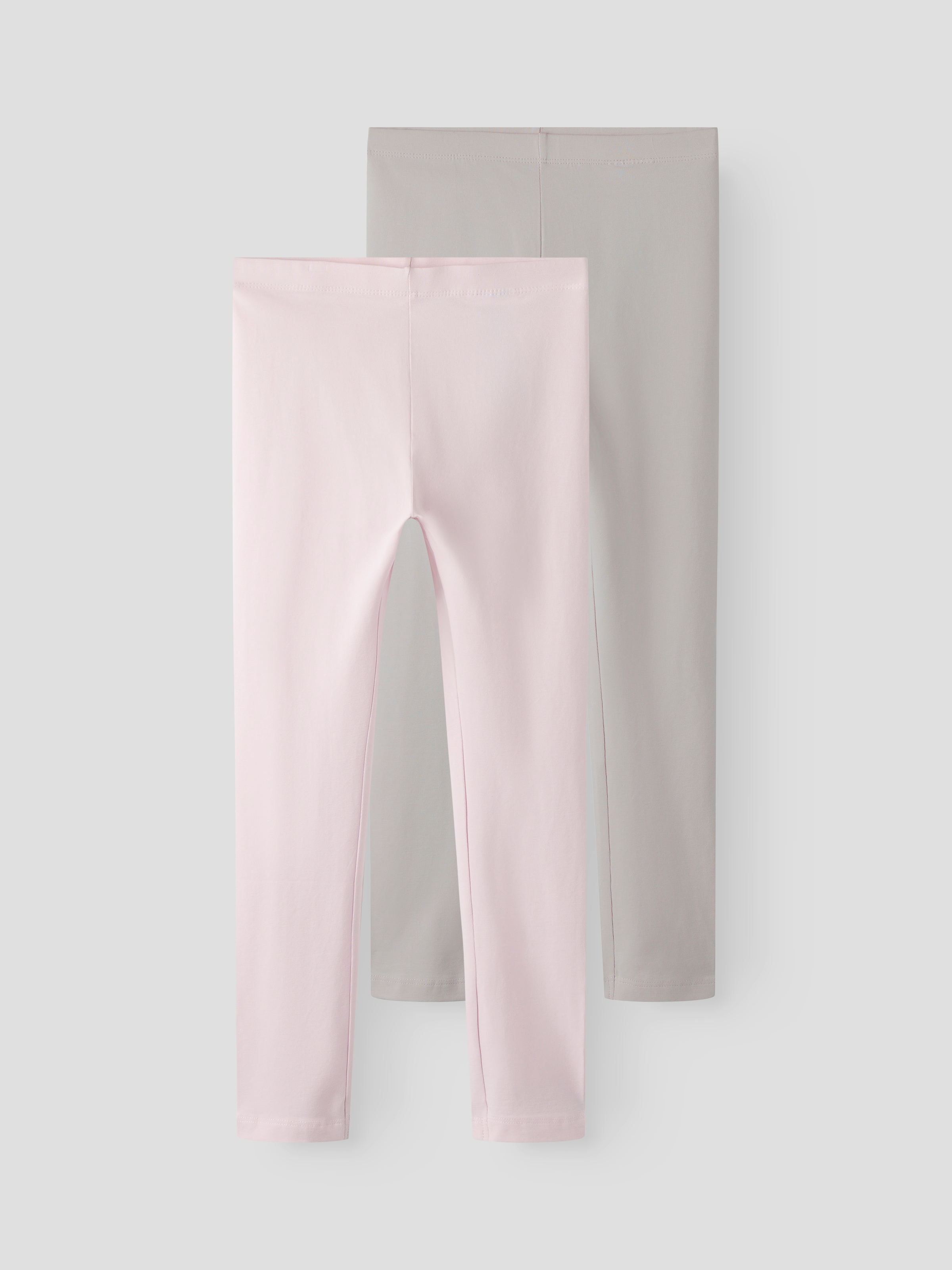 NAME IT Mädchen Leggings "NKFVIVIAN 2P LEGGING L NOOS"cradle pink, Gr. 134, unifarben, Jersey, Obermaterial: 95% Baumwolle, 5% Elasthan, Hosen