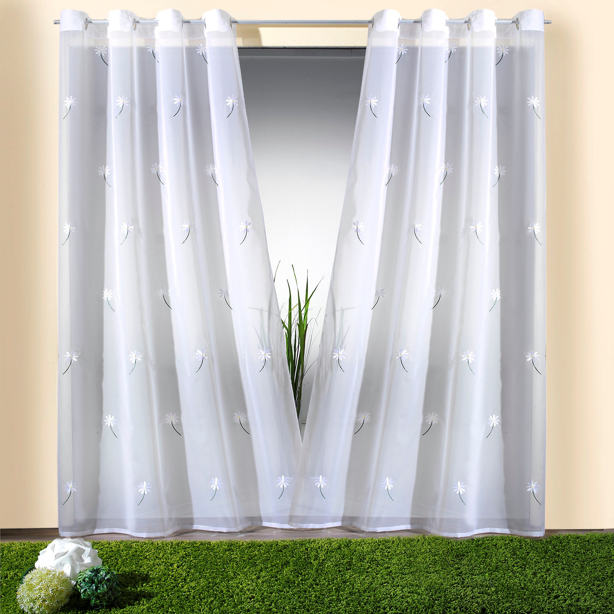 Weckbrodt Vorhang "Daisy" Ösen 1 Stk. tlg. Voile, halbtransparent, bestickt günstig online kaufen