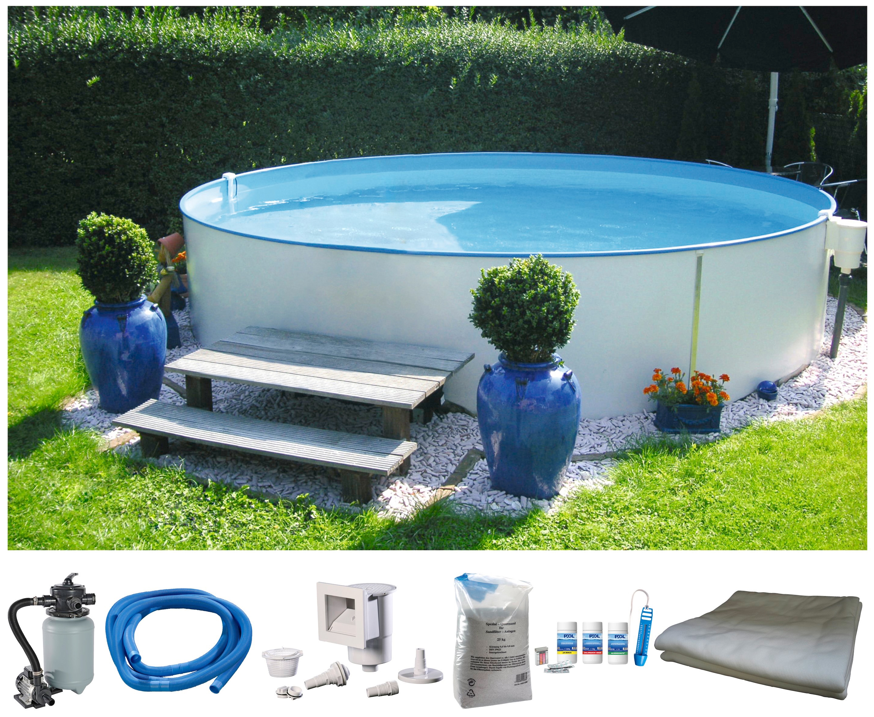 my POOL BWT Rundpool "PREMIUM inkl. umfangreichem Zubehör" Höhe 120 cm, in verschiedenen Größen erhältlich