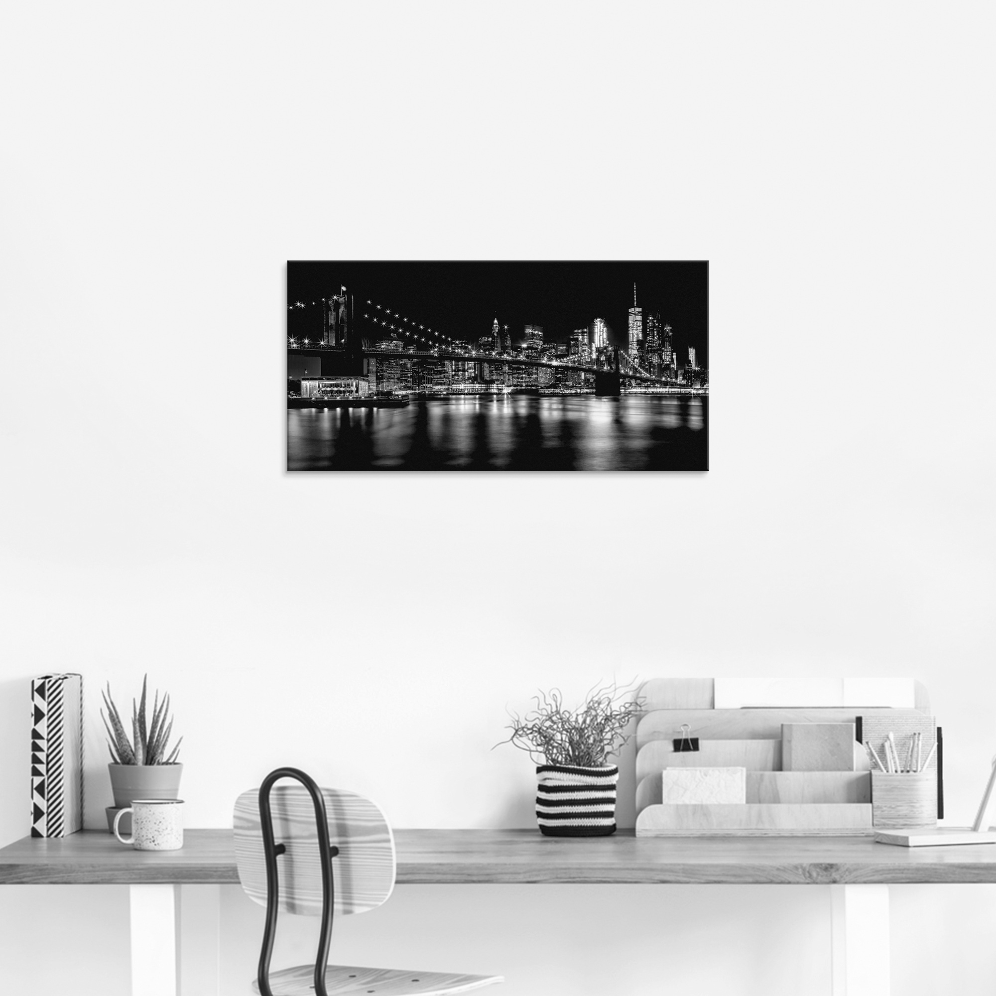 Artland Glasbild "Manhattan Skyline & Brroklyn Bridge I" Amerika 1 Stk. tlg günstig online kaufen