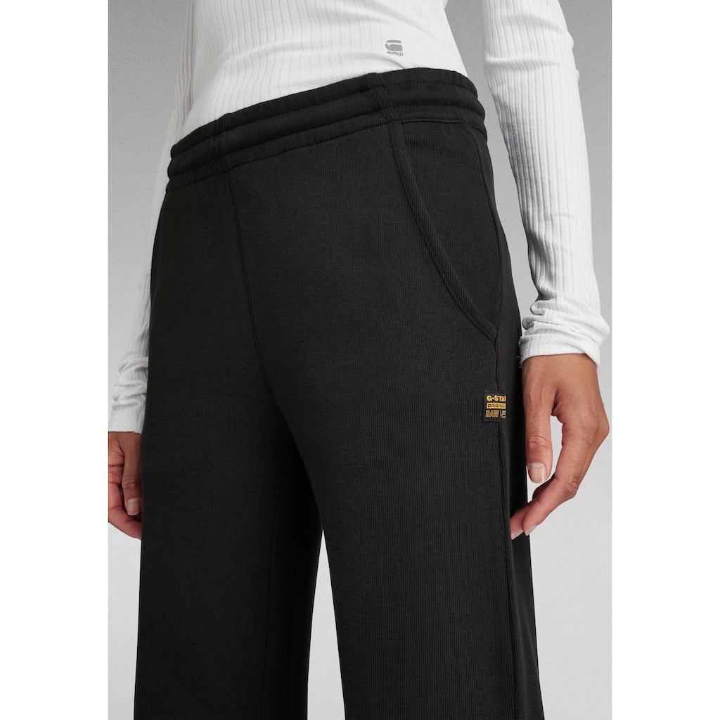 Damenmode Hosen G-Star RAW Schlupfhose »Adjustable Wide Leg Sweat Pants«, mit elastischen Bund in der Taille schwarz