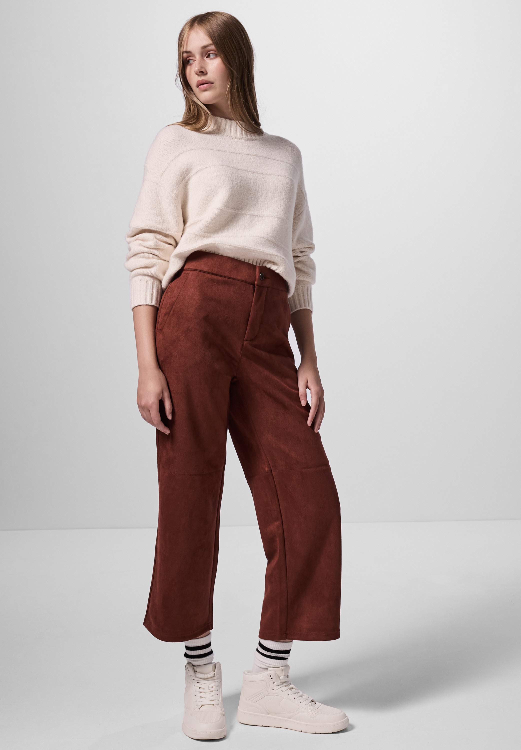 STREET ONE STUDIO Lederimitathose, High Waist