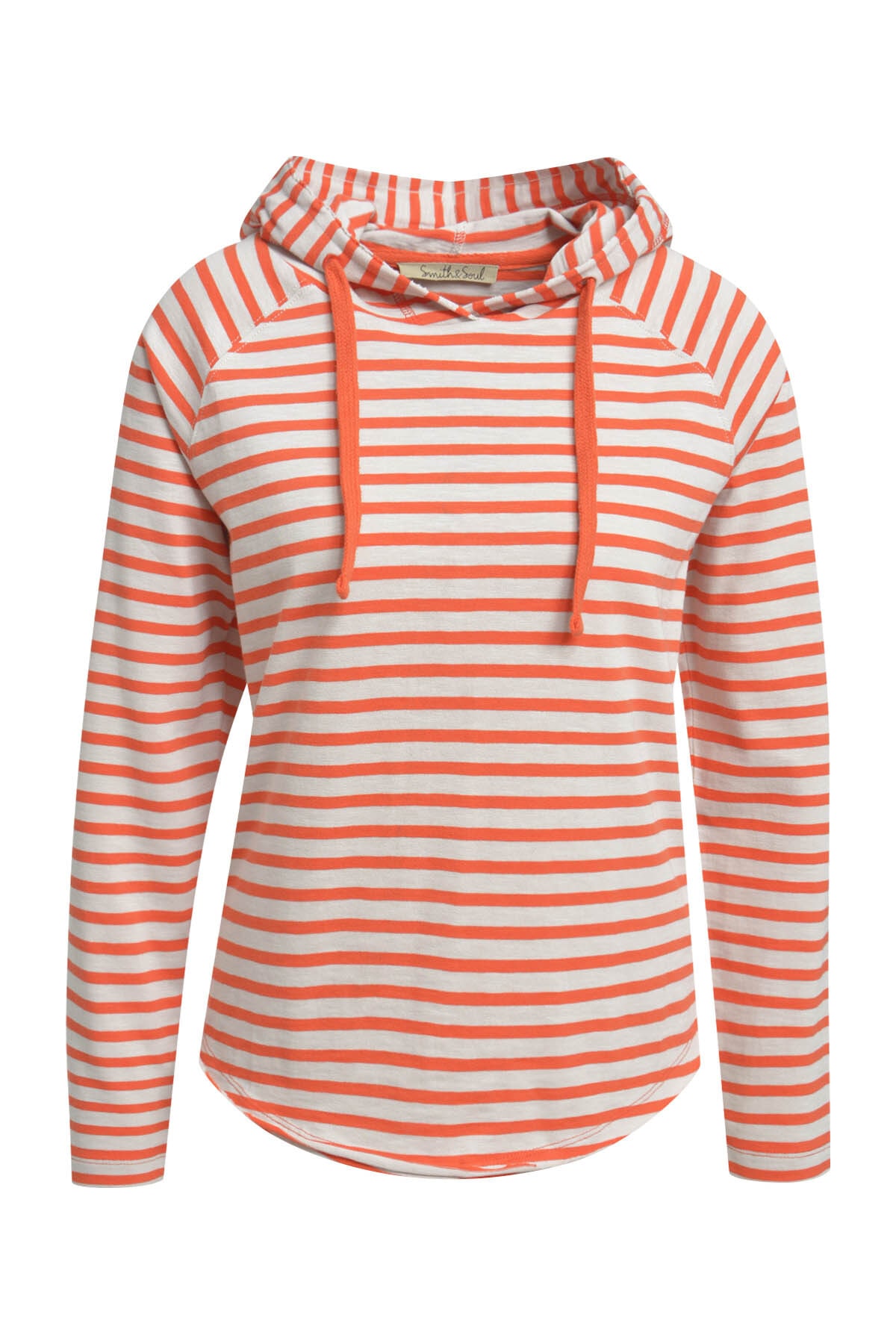 Smith & Soul Kapuzenshirt mit offenen Kanten am Saum