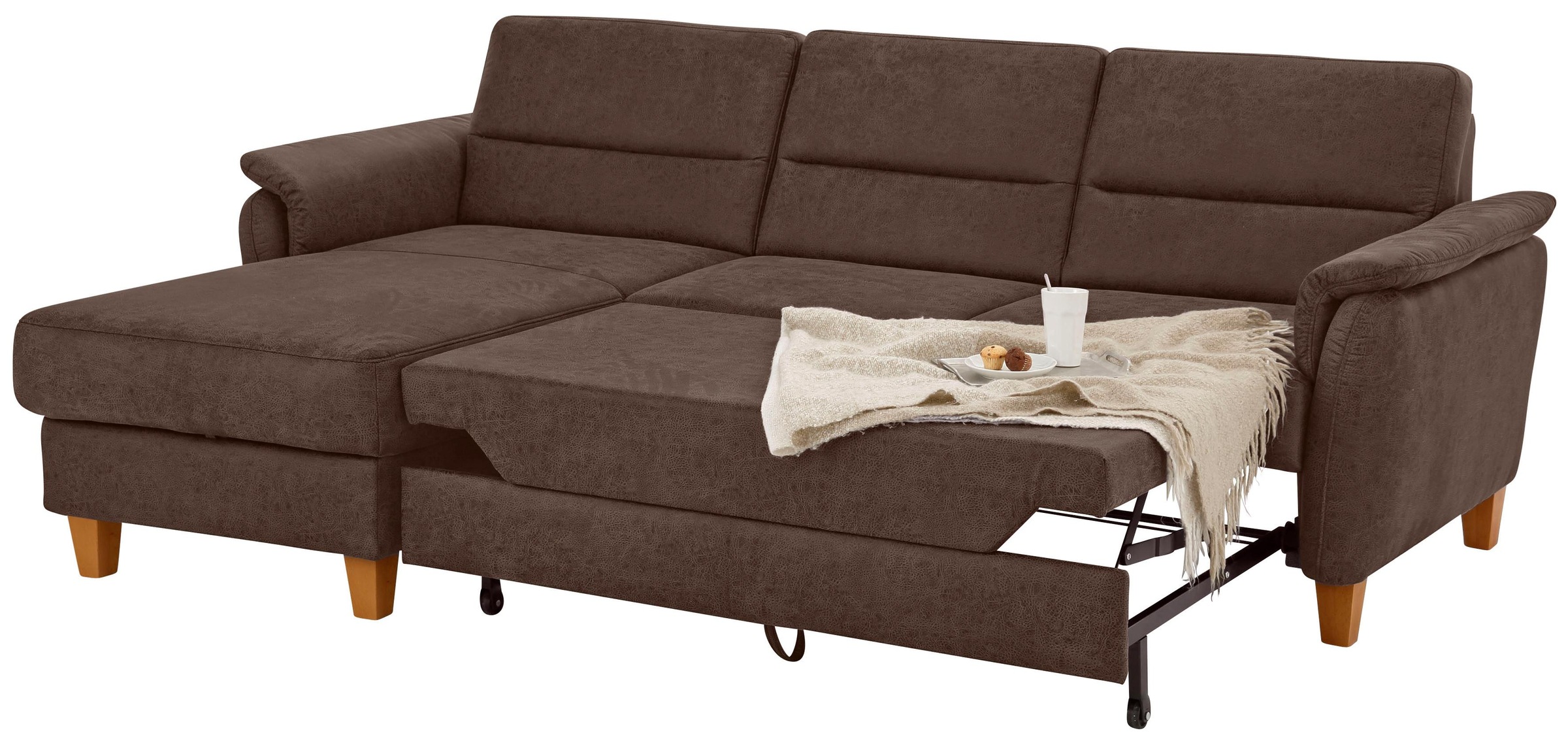 Thumbnail - Home affaire Ecksofa "Palmera L-Form, B: 244 cm" optional Bettfunktion & Bettkasten, Federkern