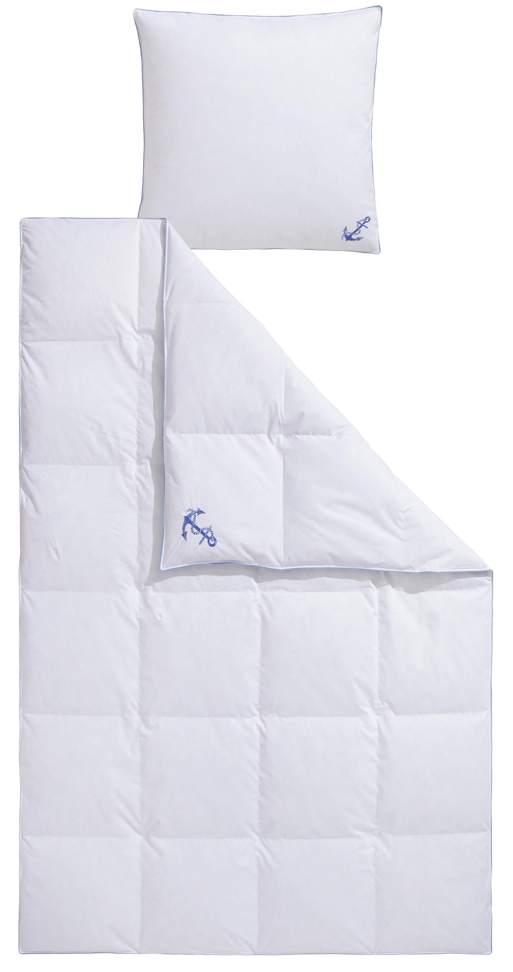 RIBECO Bettdecke + Kopfkissen "Anker" günstig online kaufen