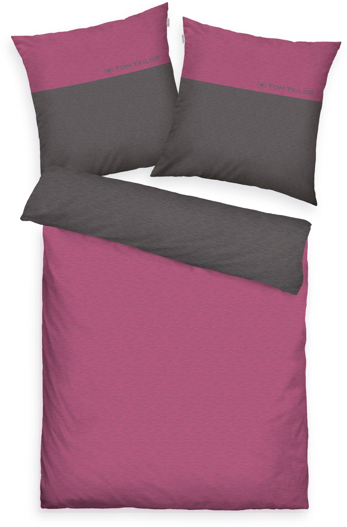 TOM TAILOR HOME Wendebettwäsche »Henry in Gr. 135x200 oder 155x220 cm«, Bettwäsche aus Baumwolle, mit GRATIS-Zugabe: Sporthandtuch