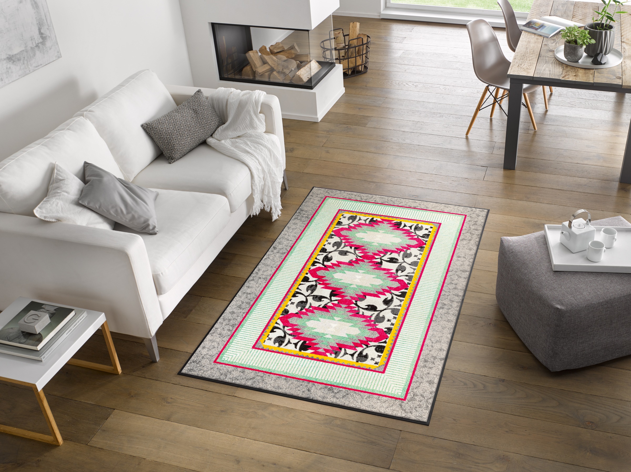 wash+dry by Kleen-Tex Fußmatte "Tribal Pop" rechteckig 7 mm Höhe auch als L günstig online kaufen