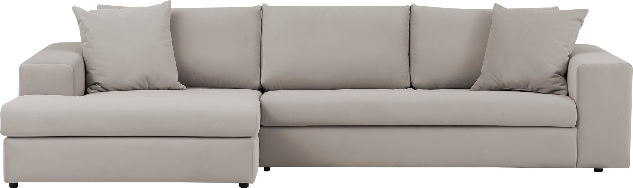 andas Ecksofa »SLEETLAND XXL in Samtvelours oder Vintage-Leder-Optik, L-Form,«, besonders groß und bequem