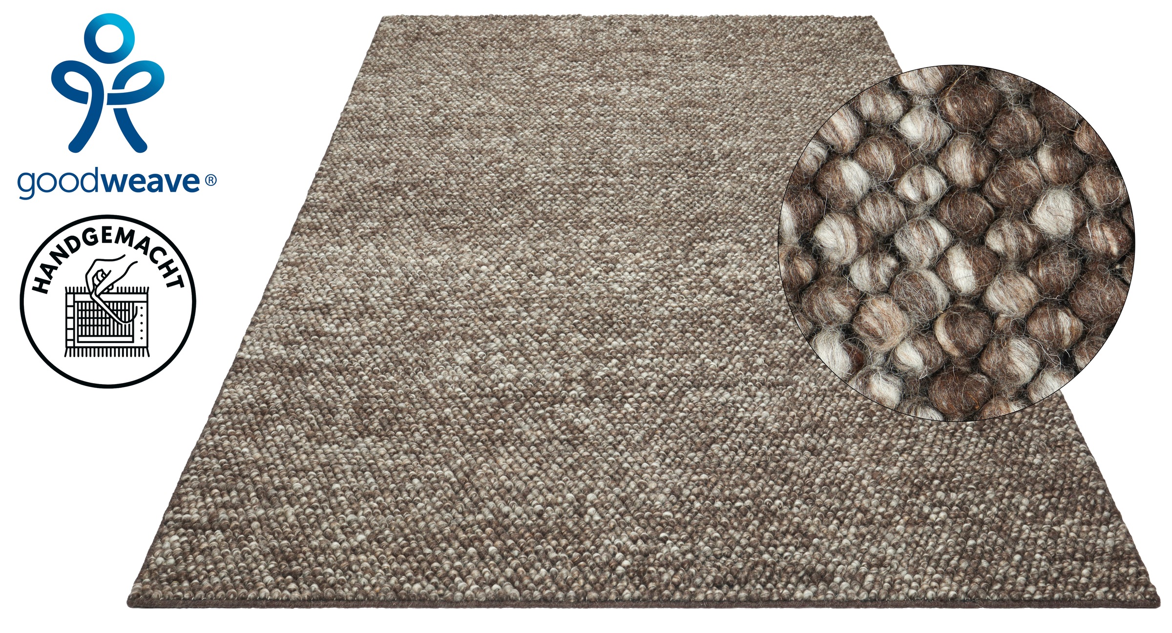 OTTO home Wollteppich "Wolly, Wolle, in Standard und Premium Qualität" rechteckig 14 mm Höhe handgewebt, Handweb Teppiche, Skandi, Wohnzimmer, Schlafzimmer