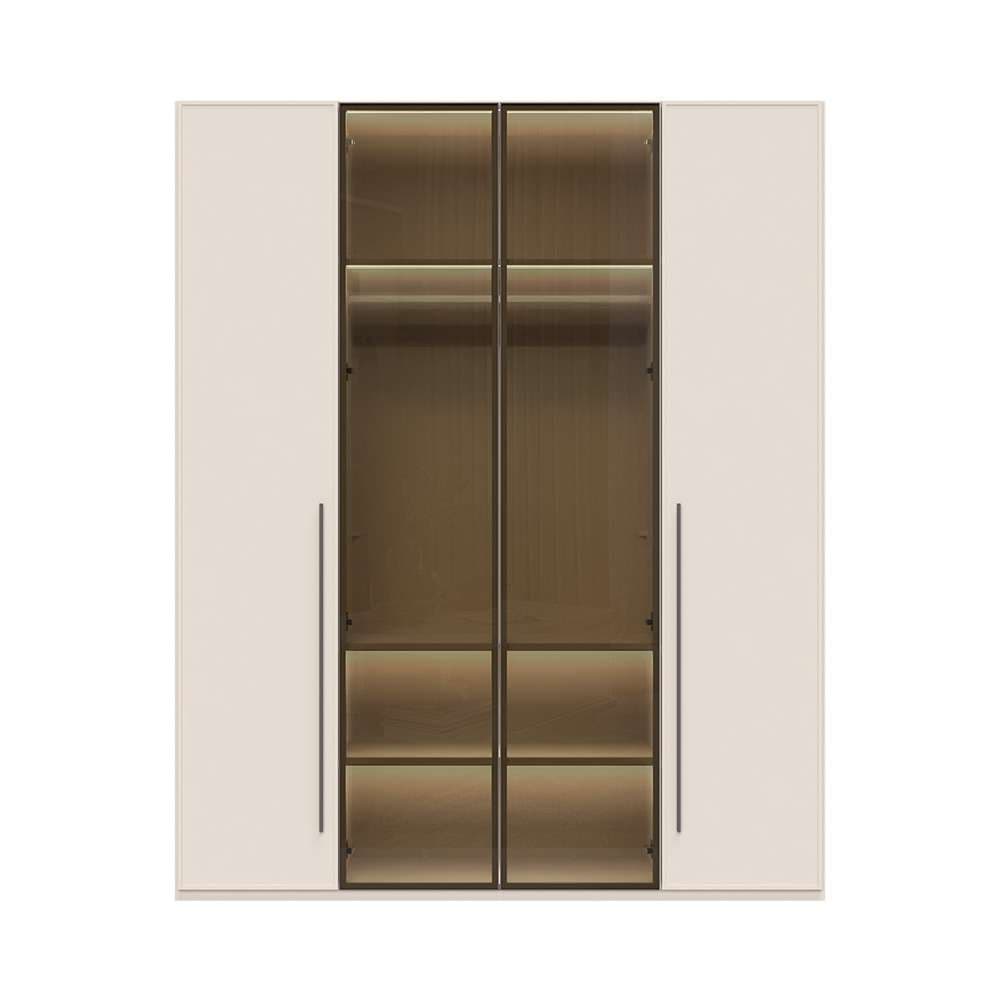 Places of Style Drehtürenschrank »Opera Parsol-Glastüren, LED-Innenbeleuchtung, mit und ohne Kranz«, Glastüren, UV-Lack, LED-Innenbeleuchtung, Soft-Close-Funktion