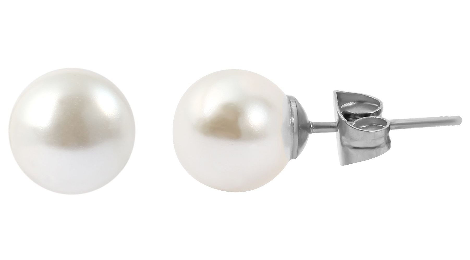 Adelia´s Kette ohne Anhänger »Halskette aus Edelstahl mit Perle 45 cm« Ideal als Geschenk – dezent und elegant