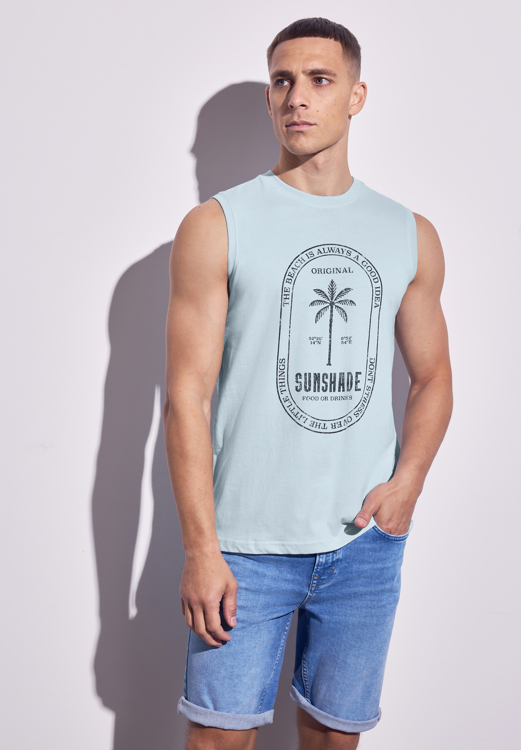 STREET ONE MEN Trägertop, aus reiner Baumwolle günstig online kaufen