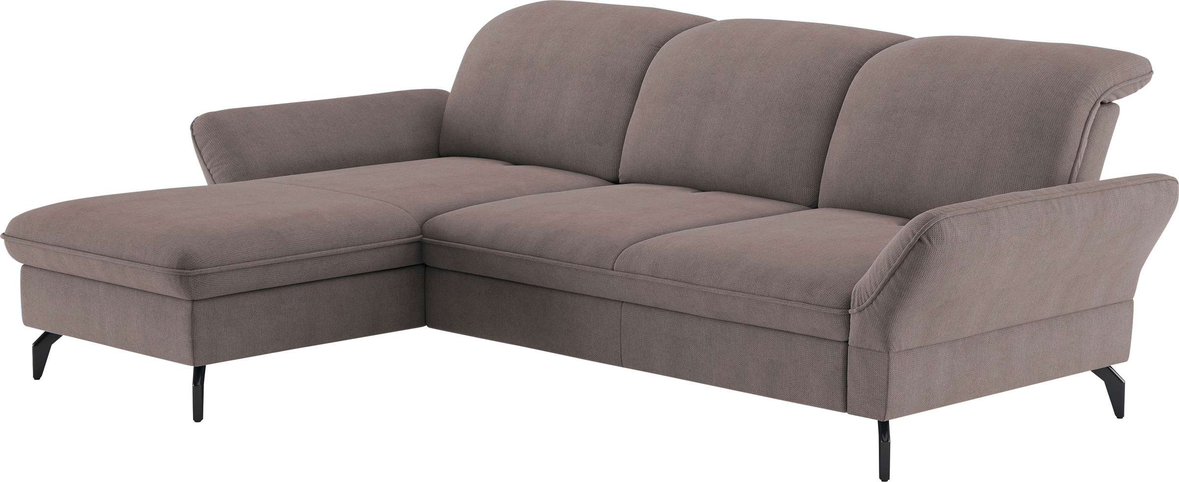 sit&more Ecksofa »Leandro L-Form«, Wahlweise mit Bett-, Kopfteil - und Armlehnfunktion, sowie Bettkasten