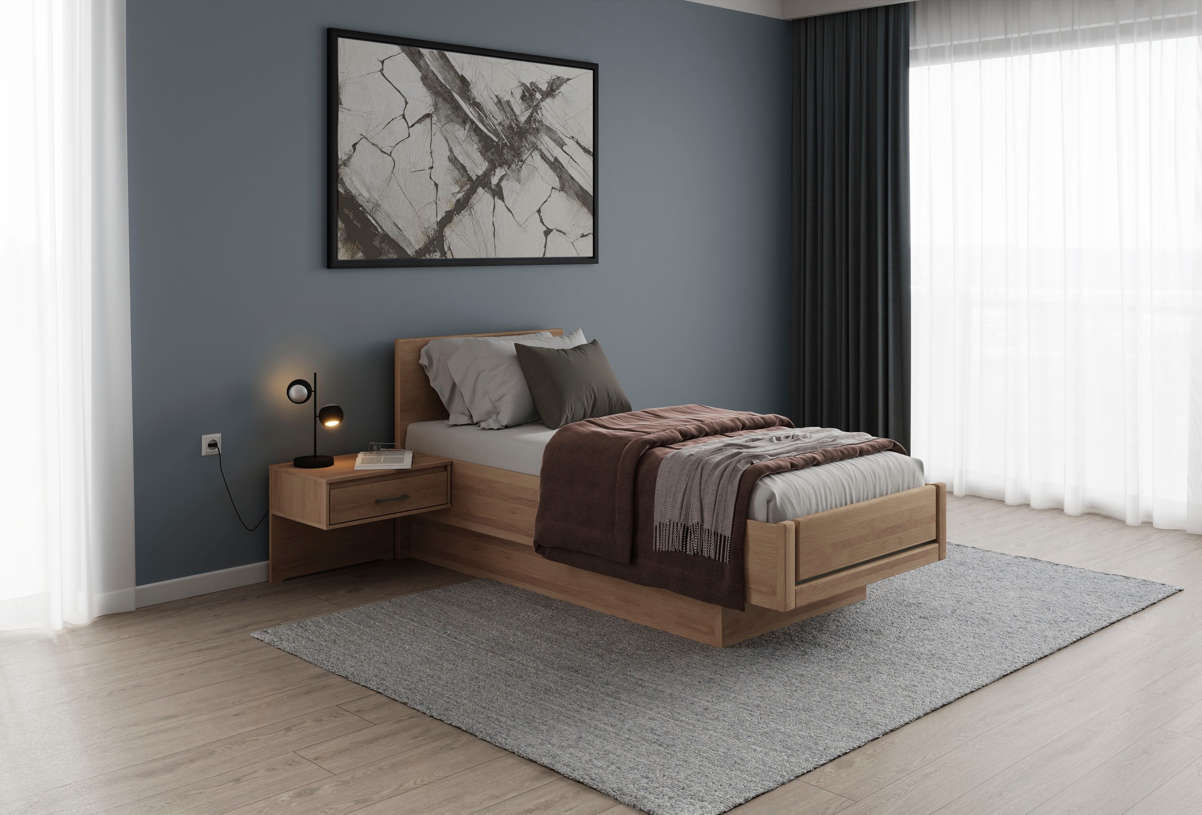 Musterring Holzbett "Sorrent, Bettgestell, Bettrahmen, teilmassiv Eiche", ( günstig online kaufen