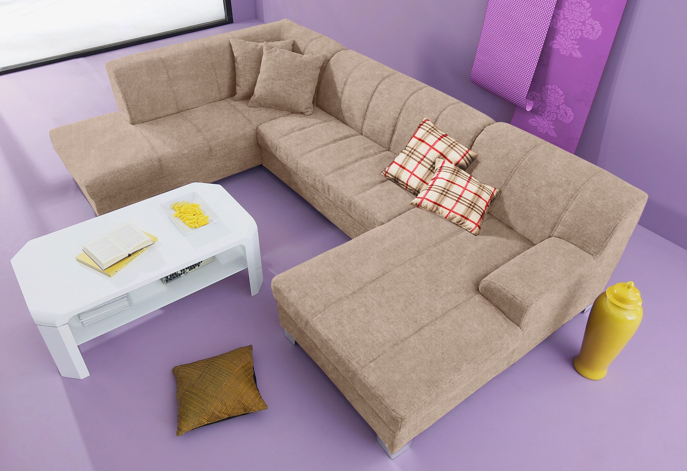 Home affaire Wohnlandschaft "Anzio, modern und gemütlich, niedrige Armlehne günstig online kaufen