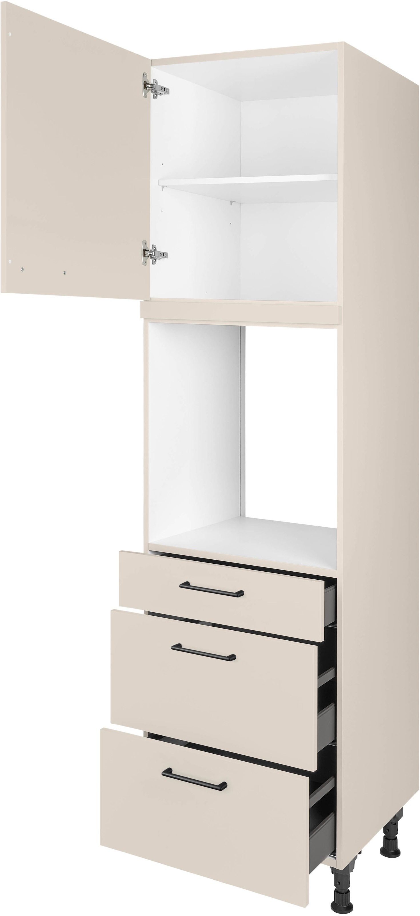 nobilia® Backofenumbauschrank »"MIAMI", Ausrichtung wählbar, mit Schublade und zwei Auszügen und« einer Tür, vormontiert, Breite/Höhe: 60/216,6 cm