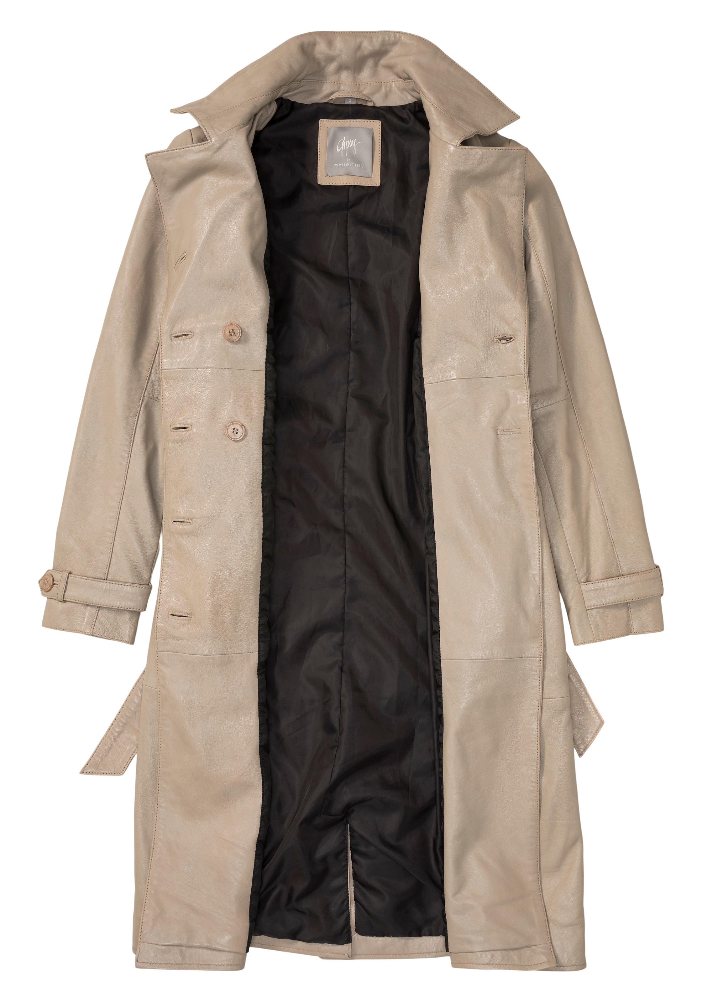 Gipsy Ledermantel »GWTaruh OT«, (2 tlg.), femininer Leder-Trenchcoat mit Bindegürtel