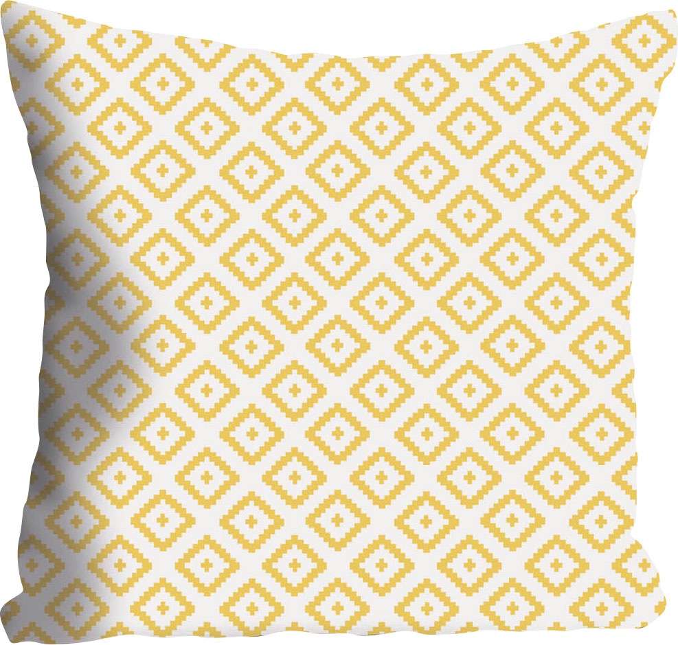 queence Dekokissen "Nina" Kissenhülle,kleine Quadrate,Gelb,Muster,Modern,Ge günstig online kaufen