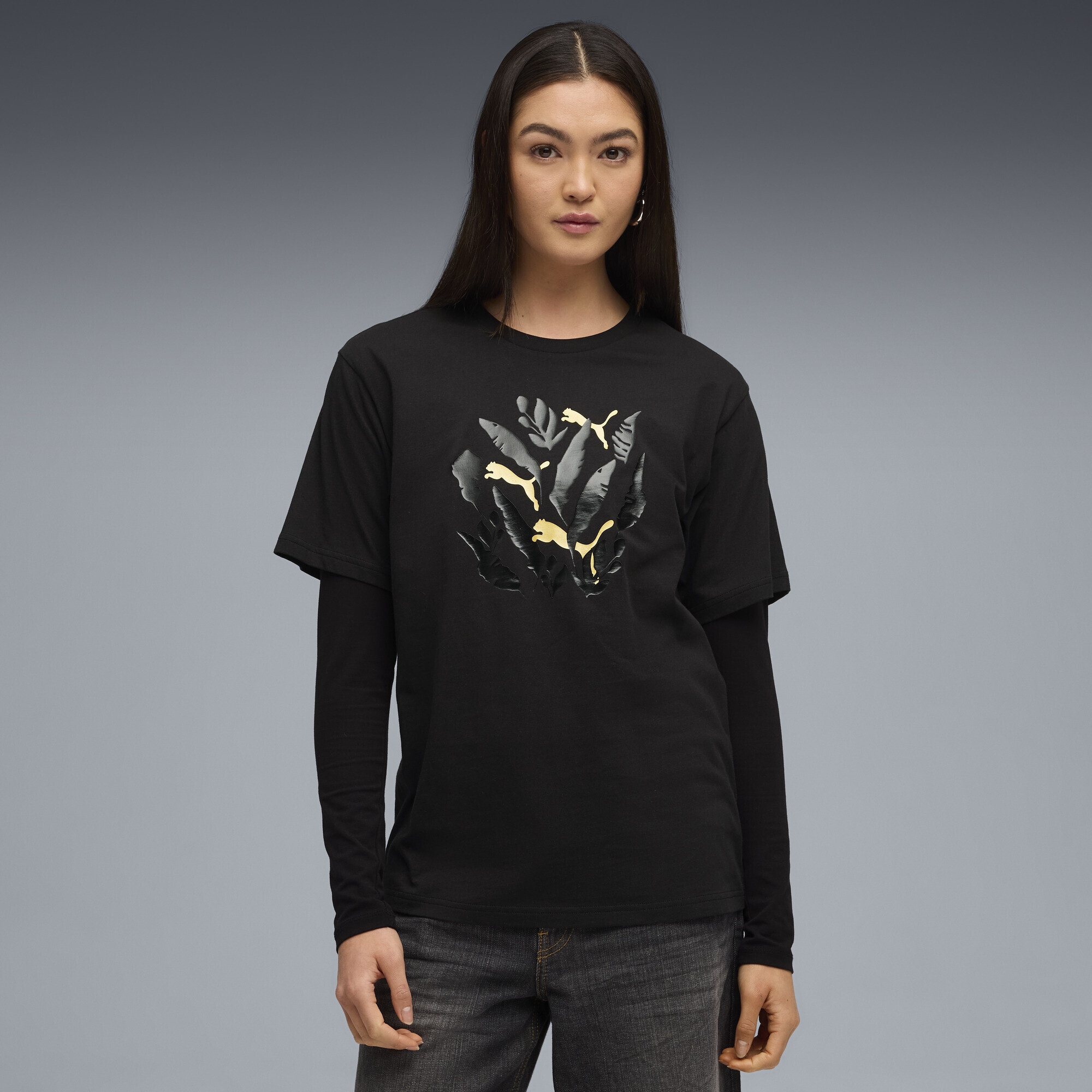 PUMA T-Shirt »Graphic Relaxed Leaf T-Shirt Damen«