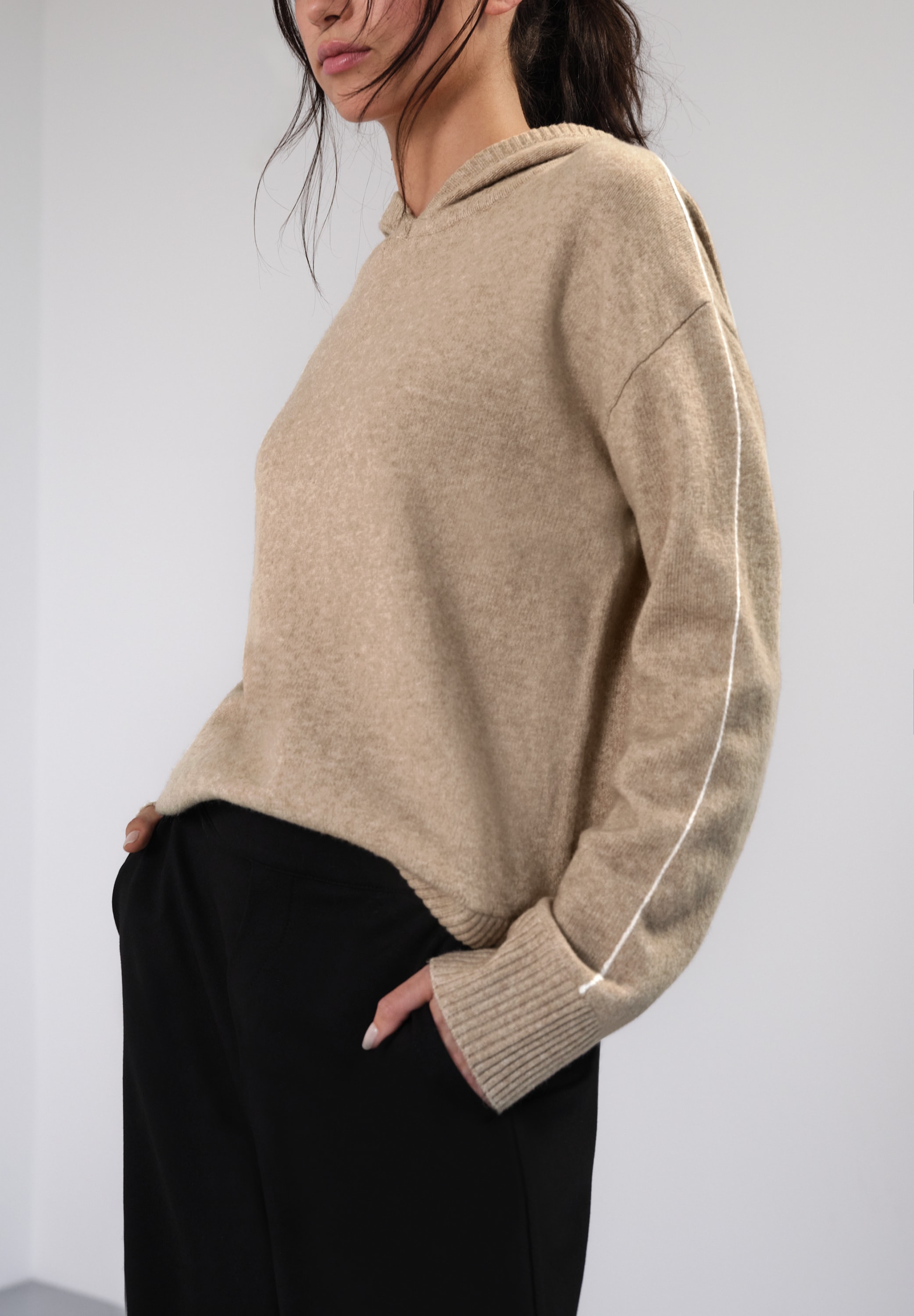 STREET ONE STUDIO Kapuzenpullover mit Galon-Streifen