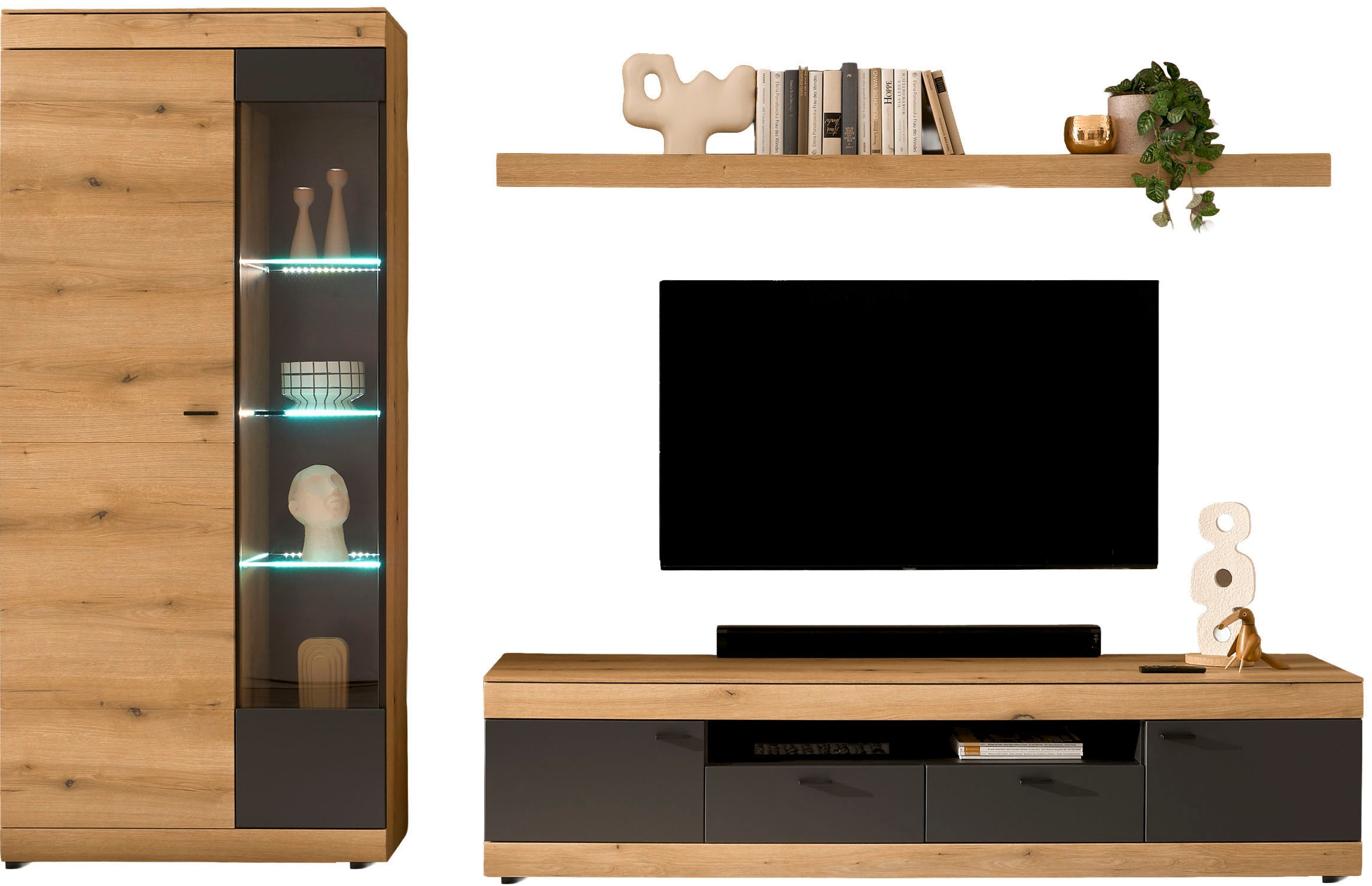 Home affaire Wohnwand »Soleto, zeitlose Anbauwand, Komplettset im modernen Stil« Komplett-Set, 3 Stk. tlg.