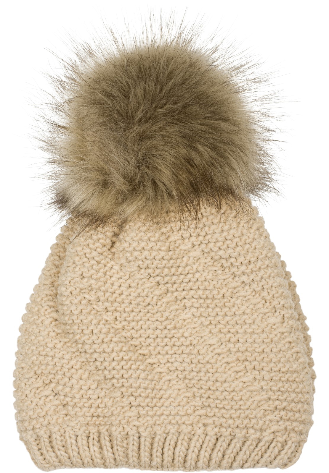 styleBREAKER Bommelmütze "Einfarbige Strick Bommelmütze mit Thermo-Fleece" 1 Stk.