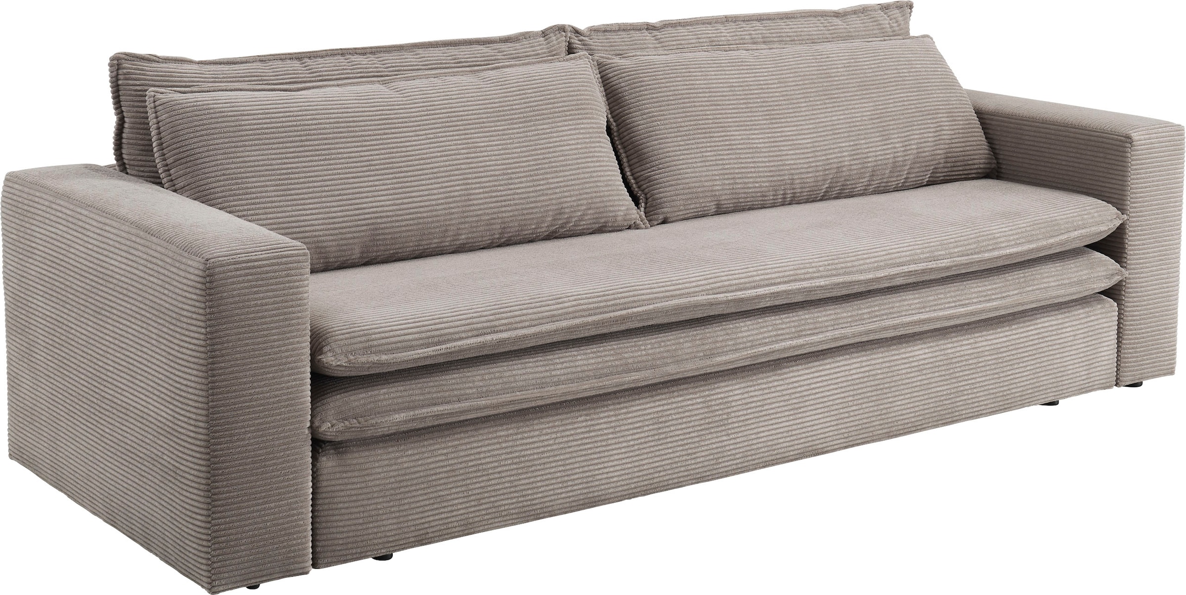 Places of Style Sitzgruppe »PIAGGE«, (2 tlg.), 3-Sitzer-Sofa mit Bettfunktion und Loveseat-Hocker im Set