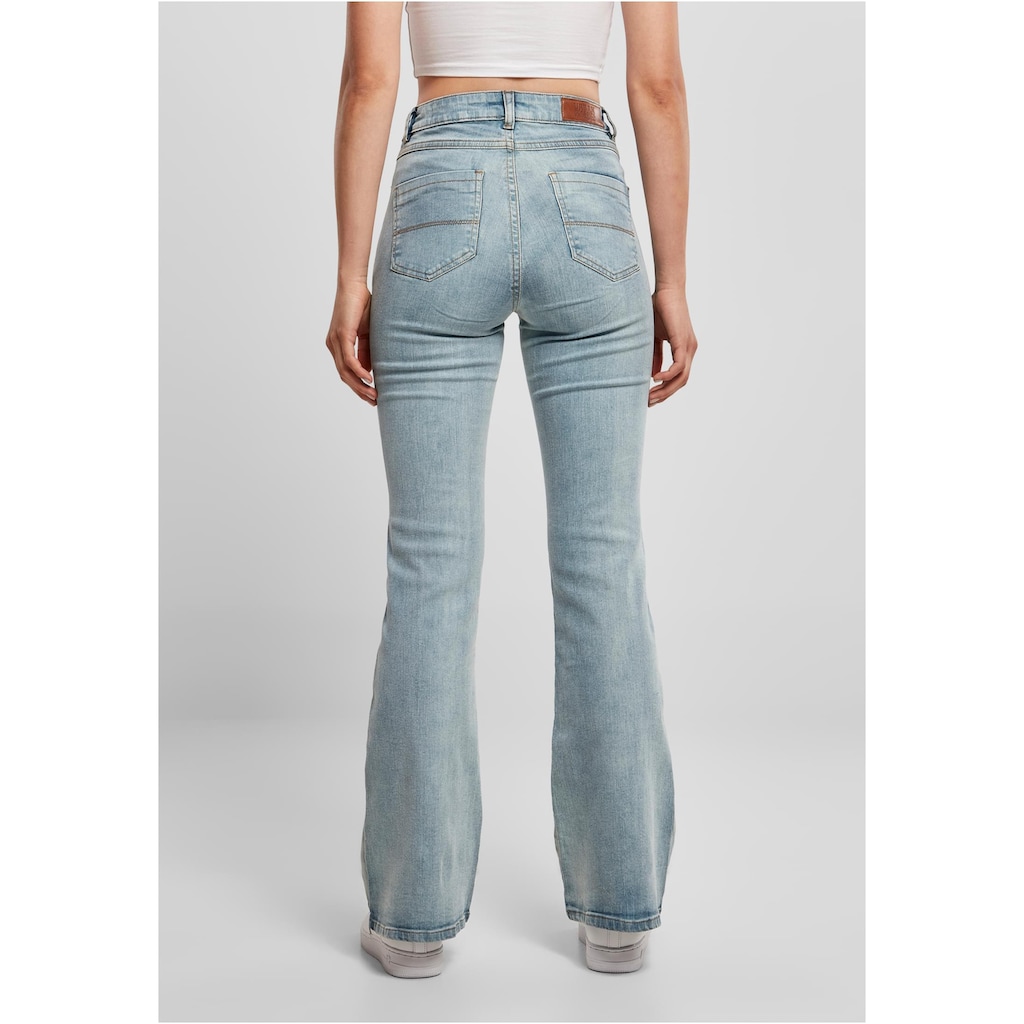 URBAN CLASSICS Bequeme Jeans »Urban Classics Damen Ladies High Waist Flared Denim Pants«, (1 tlg.)