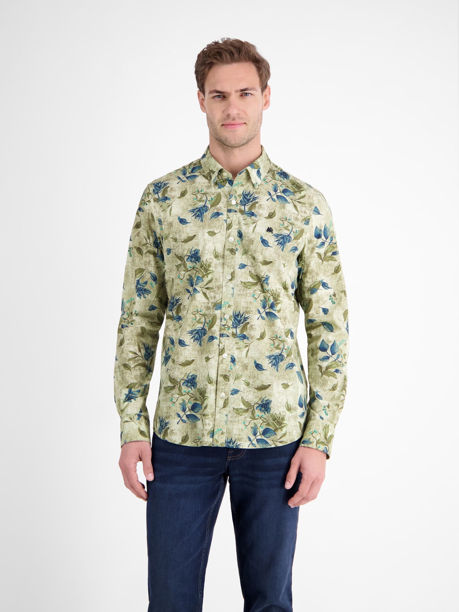 LERROS Langarmhemd mit floralem Allover-Print günstig online kaufen
