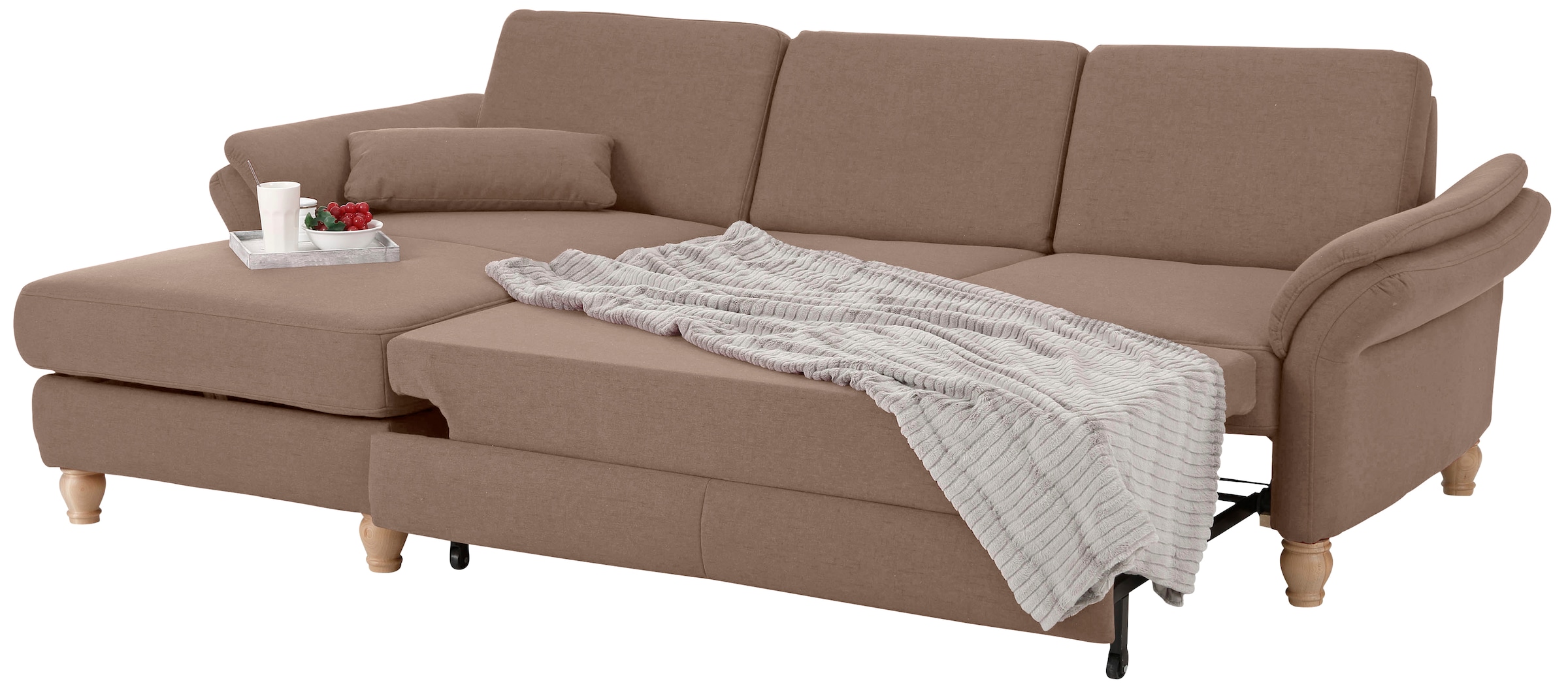 Home affaire Ecksofa »Palace L-Form«, incl. Sitztiefenverstellung, wahlweise mit Bettfunktion und Stauraum