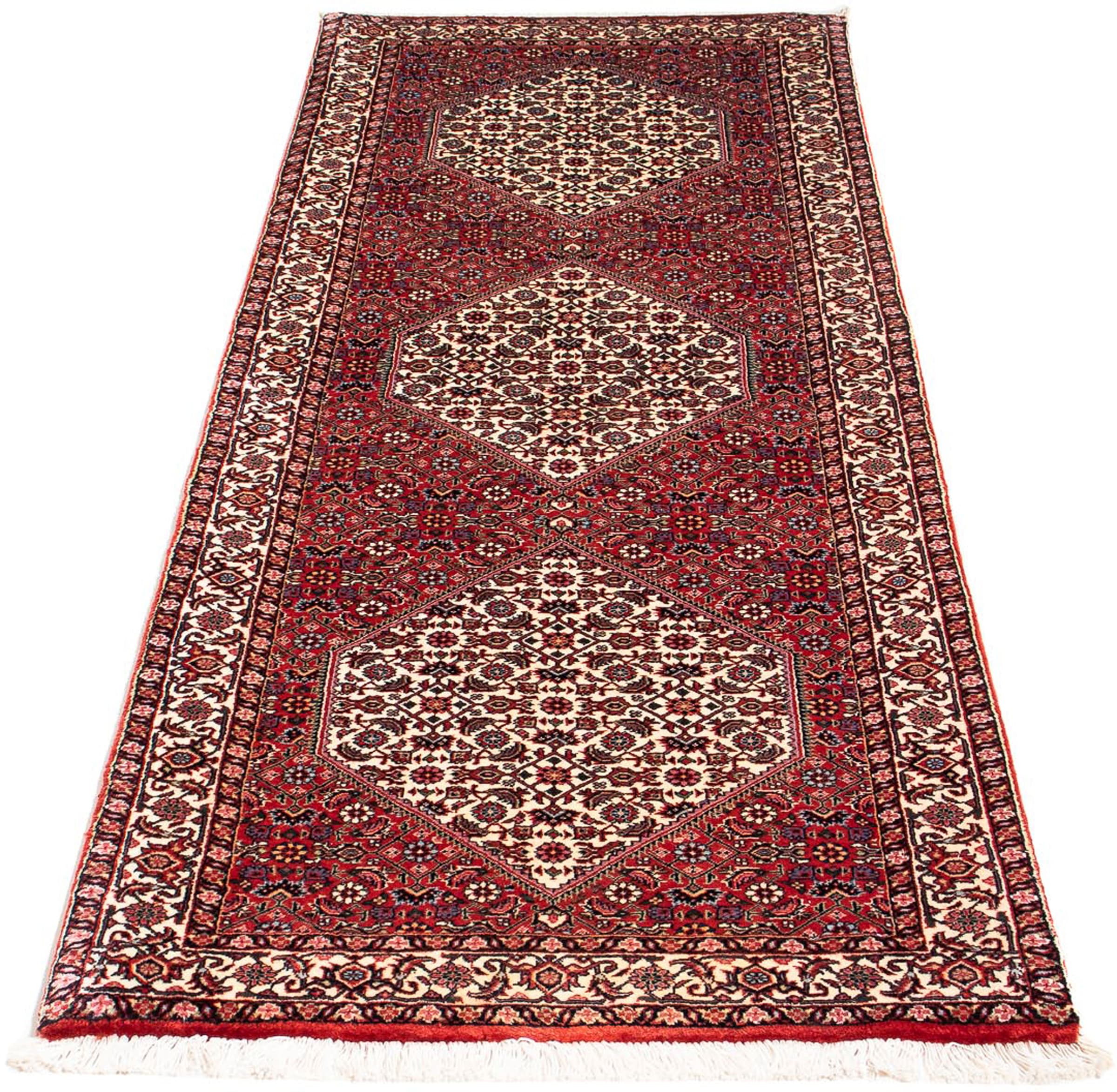 morgenland Orientteppich "Perser - Bidjar - 202 x 73 cm - dunkelrot", rechteckig, 15 mm Höhe, Wohnzimmer, Handgeknüpft, 