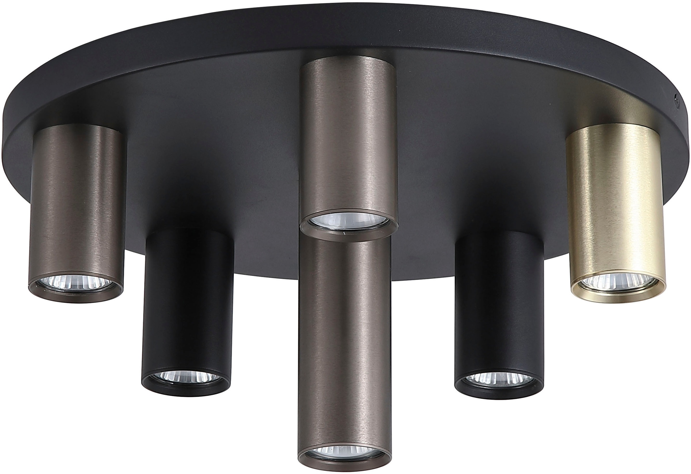 Searchlight Deckenleuchte »Tubes 6Lt-Deckenleuchte-Schwarzes Metall, Anodisiertes Bronze, Messing« GU10 1 Stk.