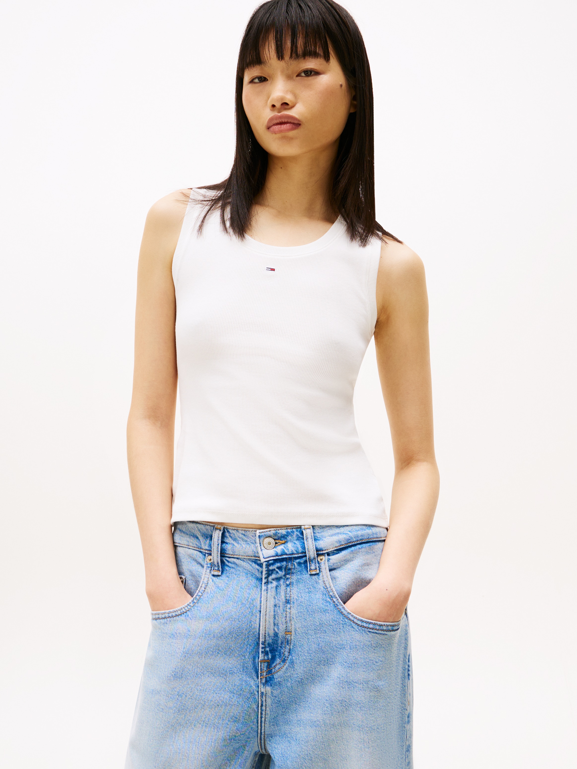 Tommy Jeans Tanktop "TJW ESSENTIAL RIB TANK EXT", in gerippter Struktur, Sl günstig online kaufen