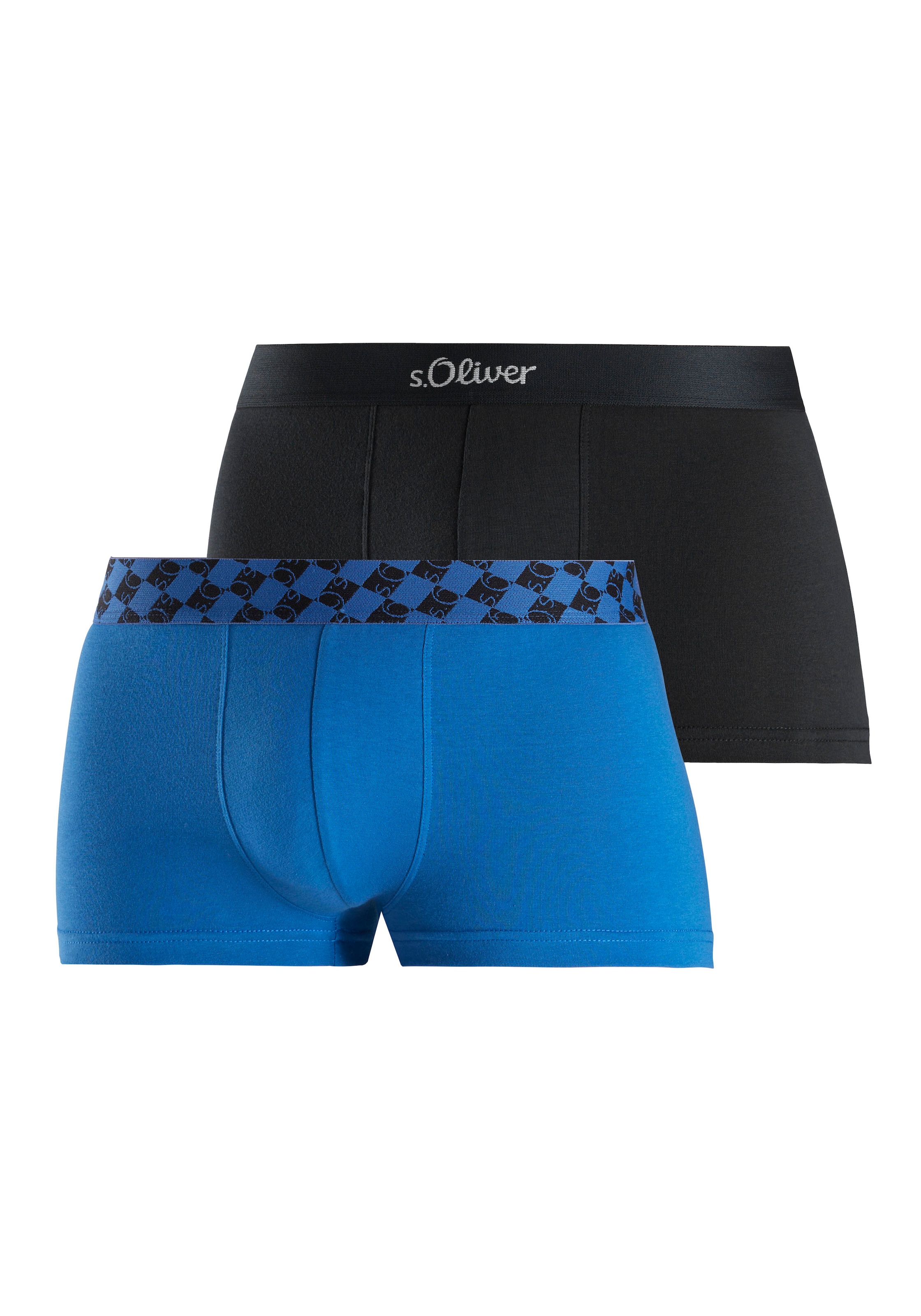 s.Oliver Boxer "Boxershorts für Herren", (Packung, 2 St.), mit unterschiedlich farbigen Bündchen