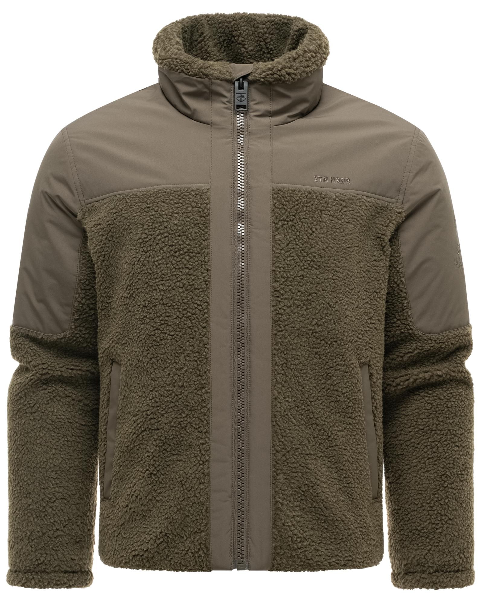 Stone Harbour Plüschjacke »Riveen XX« ohne Kapuze Warme Winterjacke mit Teddyfleece Materialmix