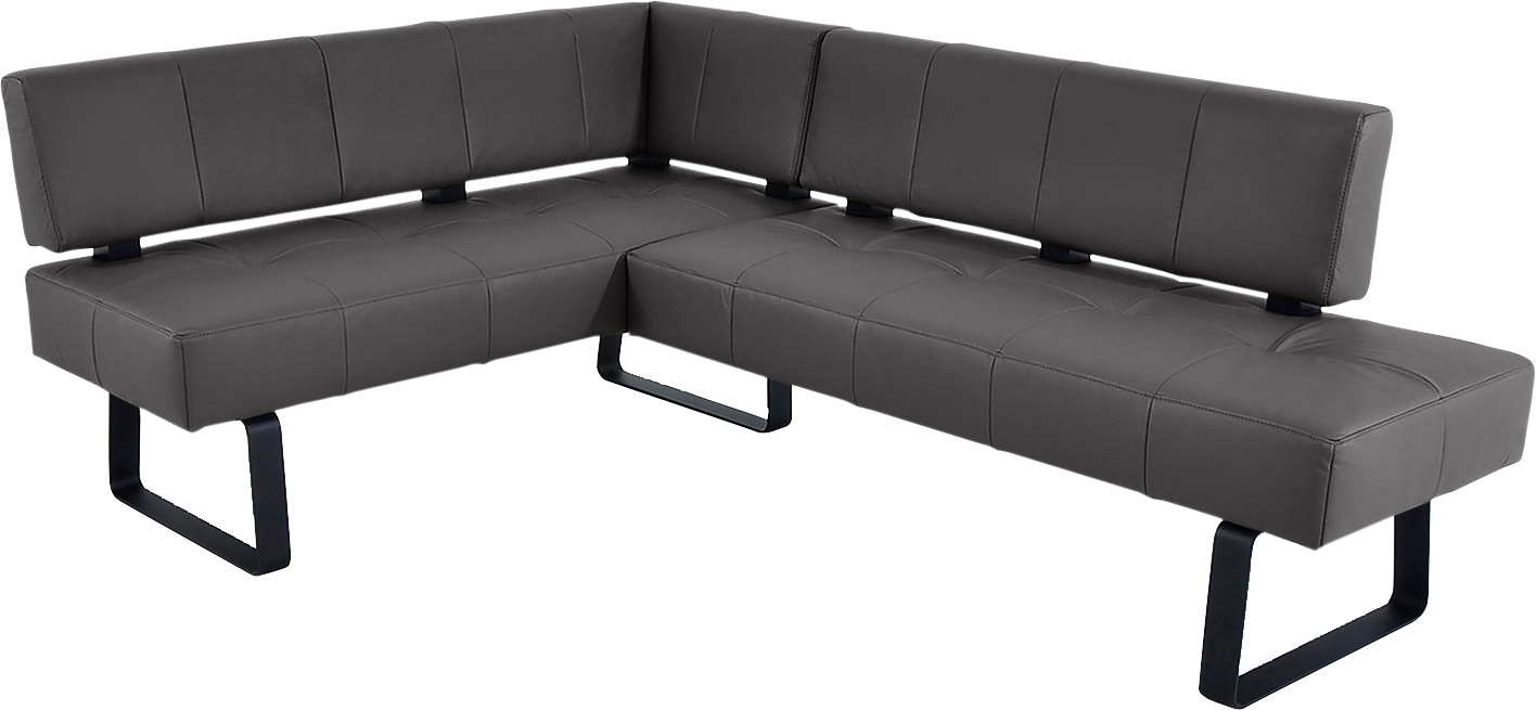 Eckbank K+W KOMFORT & WOHNEN "Spider II", grau (mocca 78, schwarz), B:165cm H:88cm T:227cm, Sitzbänke, Eckbank, Sitzsteppung, bequem durch Sandwichbauweise, 2 Stellmaße 3
