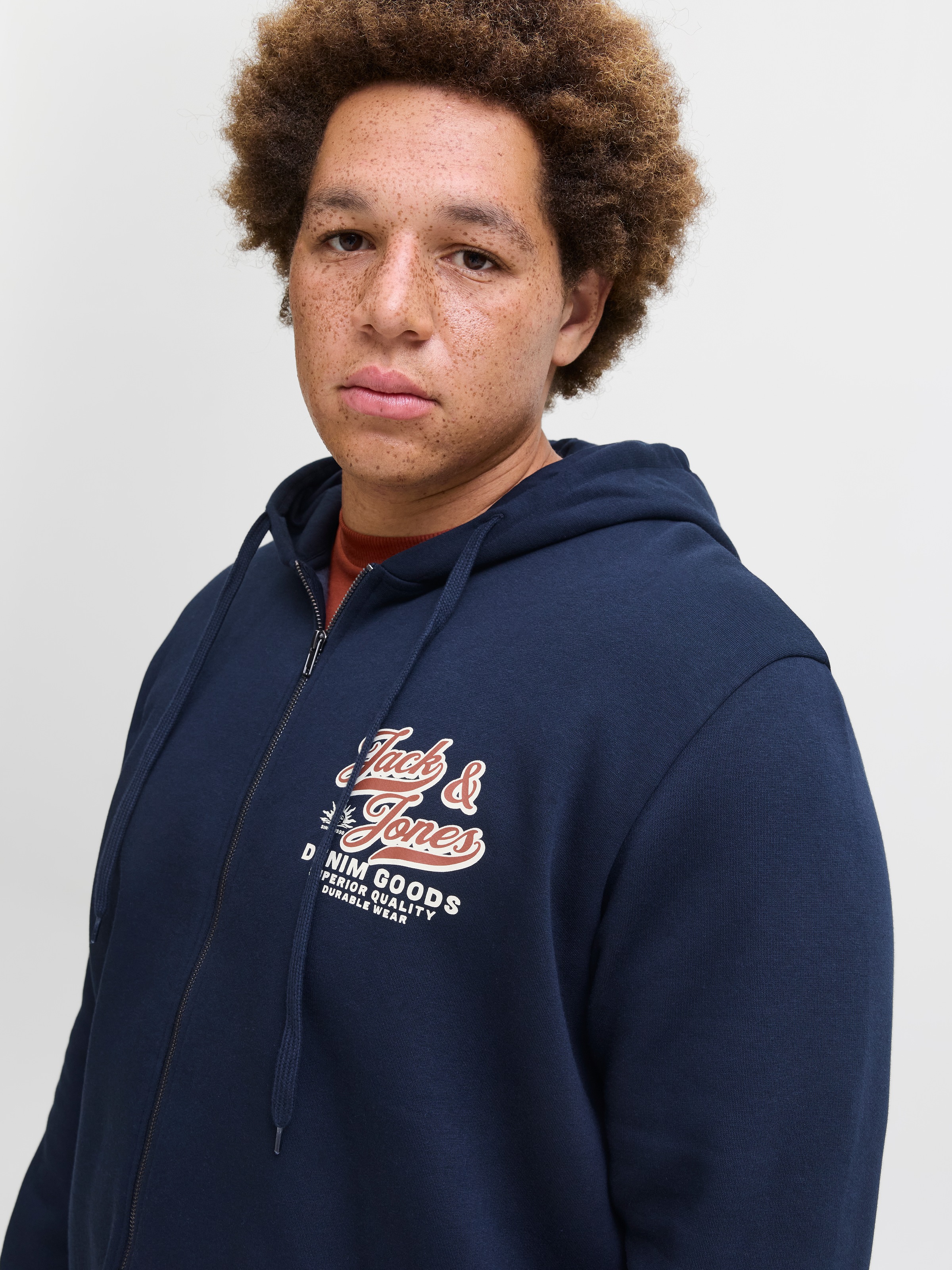 Jack & Jones PlusSize Kapuzensweatshirt "JJELOGO SWEAT ZIP HOOD 2 COL AW25 günstig online kaufen