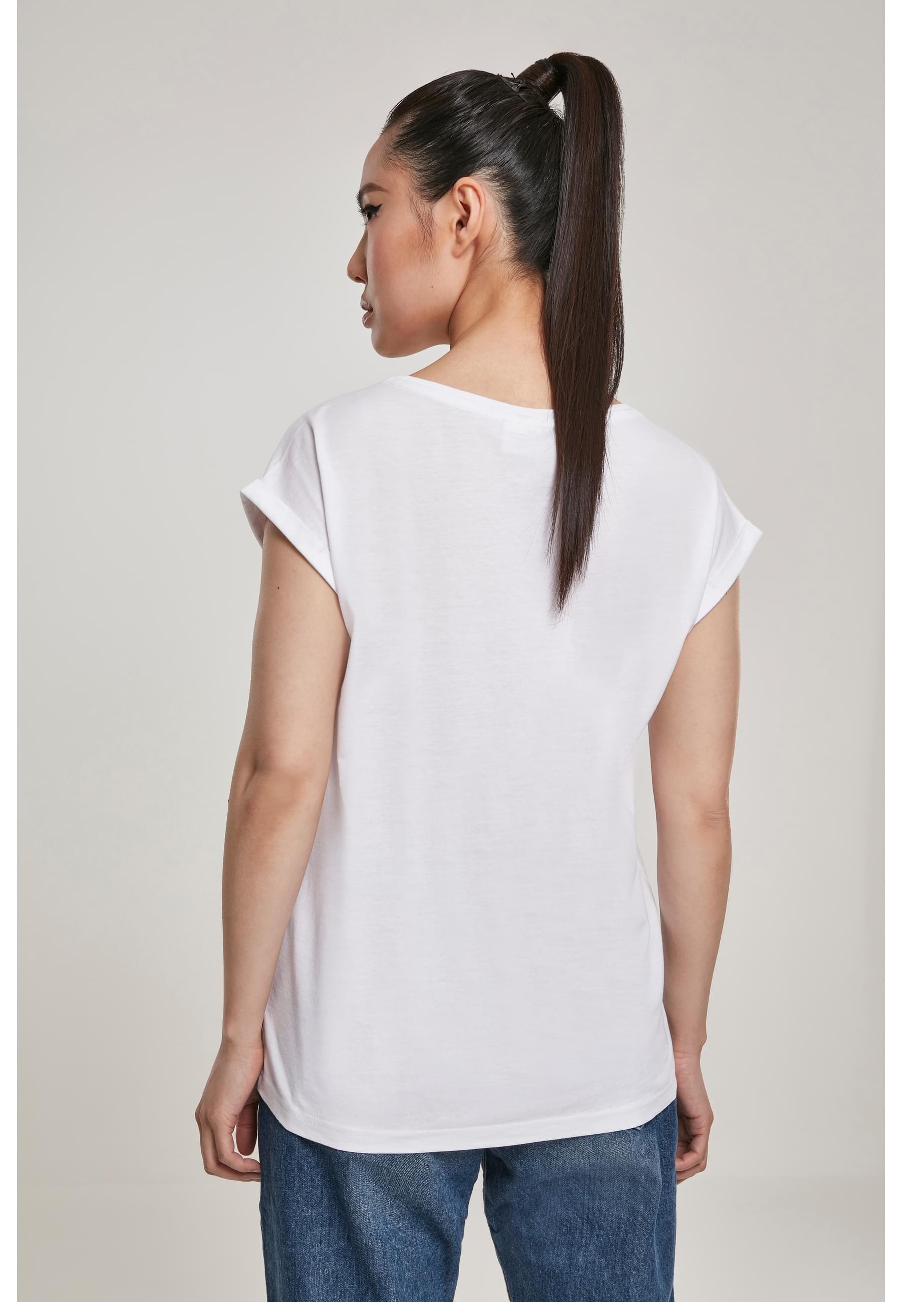 URBAN CLASSICS Kurzarmshirt »Urban Classics Damen Ladies Organic Extended Shoulder Tee«, (1 tlg.)