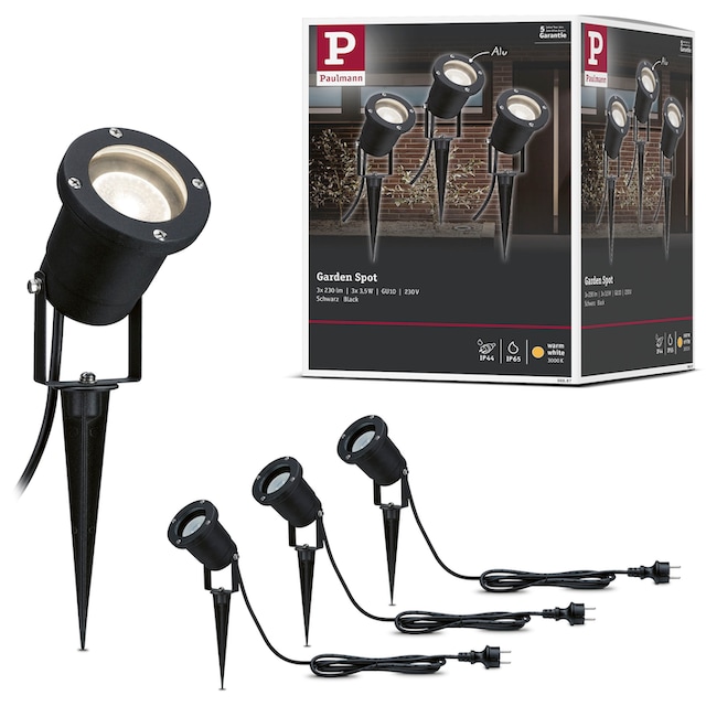 Paulmann LED Gartenstrahler »Outdoor 230V Spotlight IP65 GU10 3x3,5W 230V  3000K Schwarz Aluminium«, 3 flammig-flammig, IP65 kaufen | BAUR