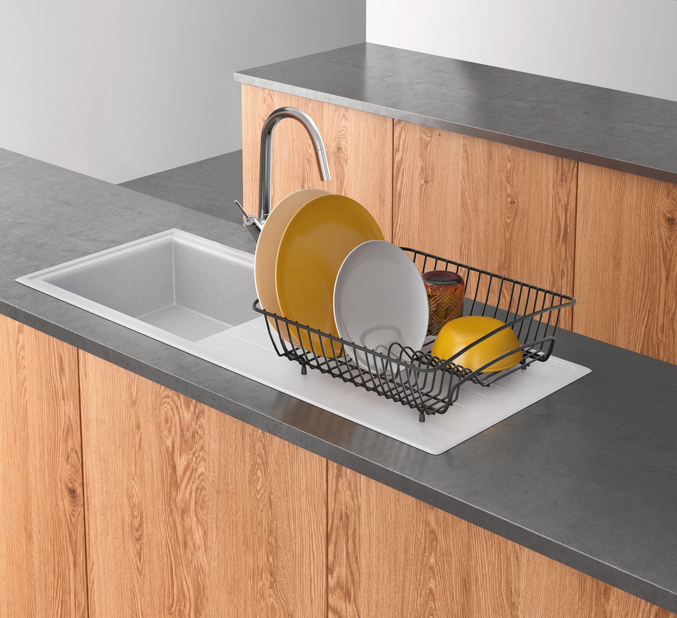 Metaltex Geschirrständer »Rocky-40 Lava«, (1 tlg.), exclusive TouchTherm® Beschichtung, quadratisch
