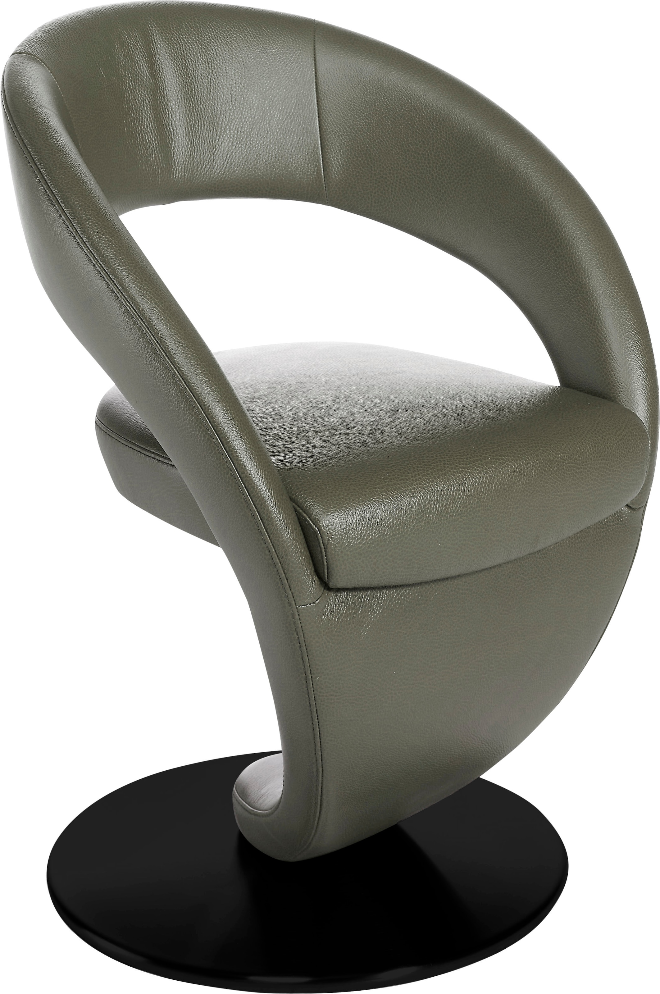 K+W Komfort & Wohnen Esszimmerstuhl "Wave, Drehstuhl" () Design-Drehstuhl, schwarzer Drehteller