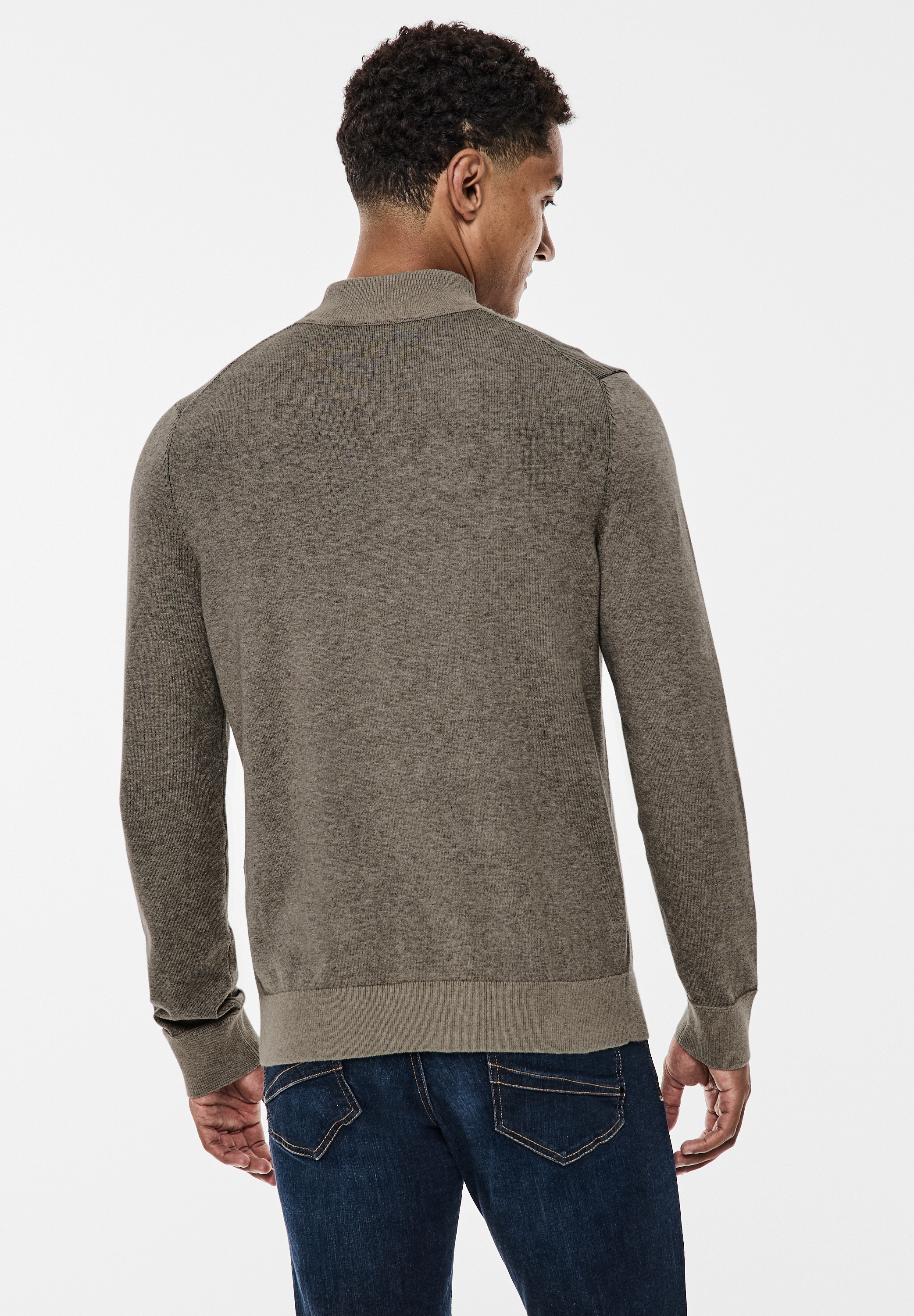 STREET ONE MEN Rollkragenpullover, in Melange Optik