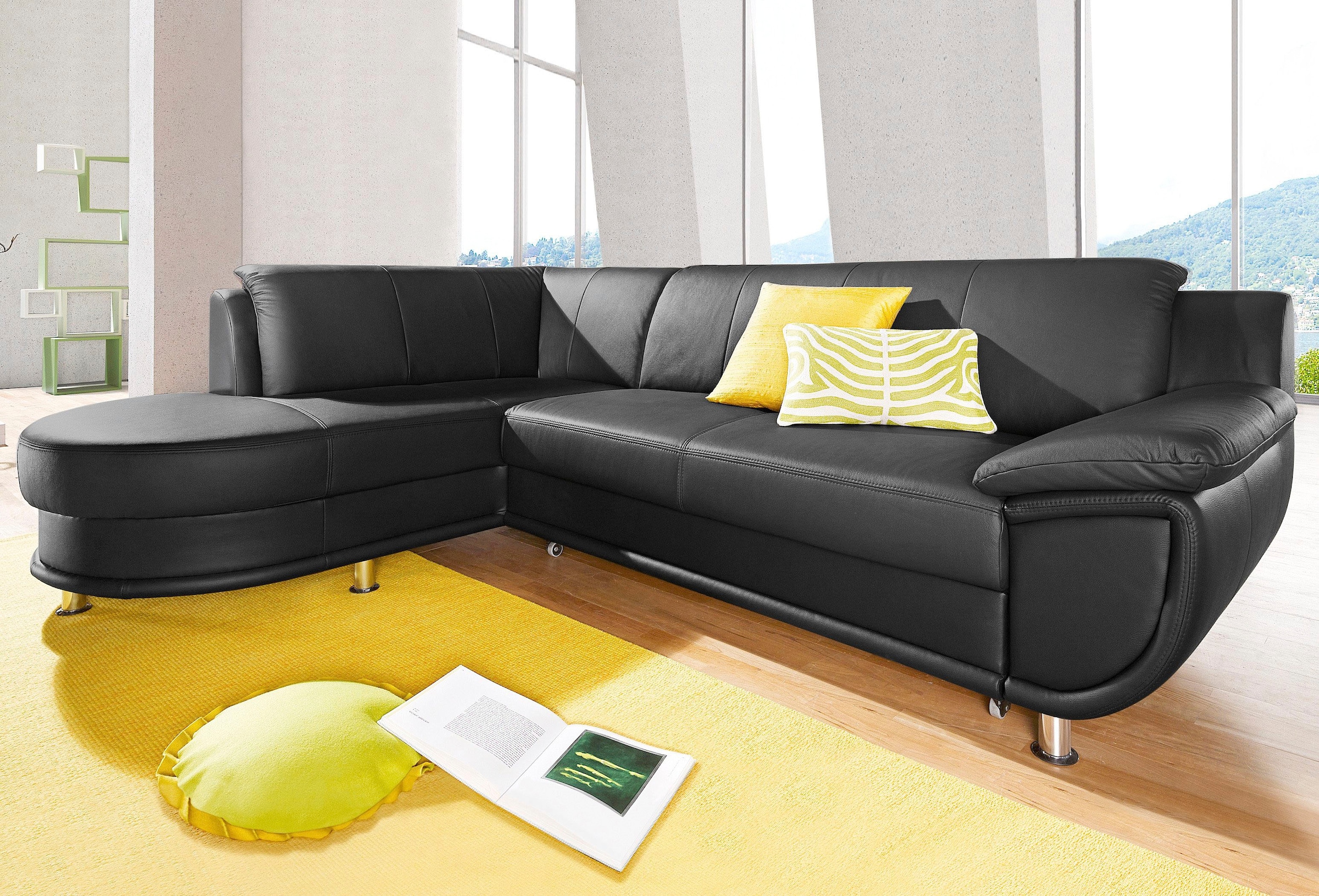 TRENDMANUFAKTUR Ecksofa "Rondo II, zeitlos & elegant, bequeme Armlehnen, L- günstig online kaufen