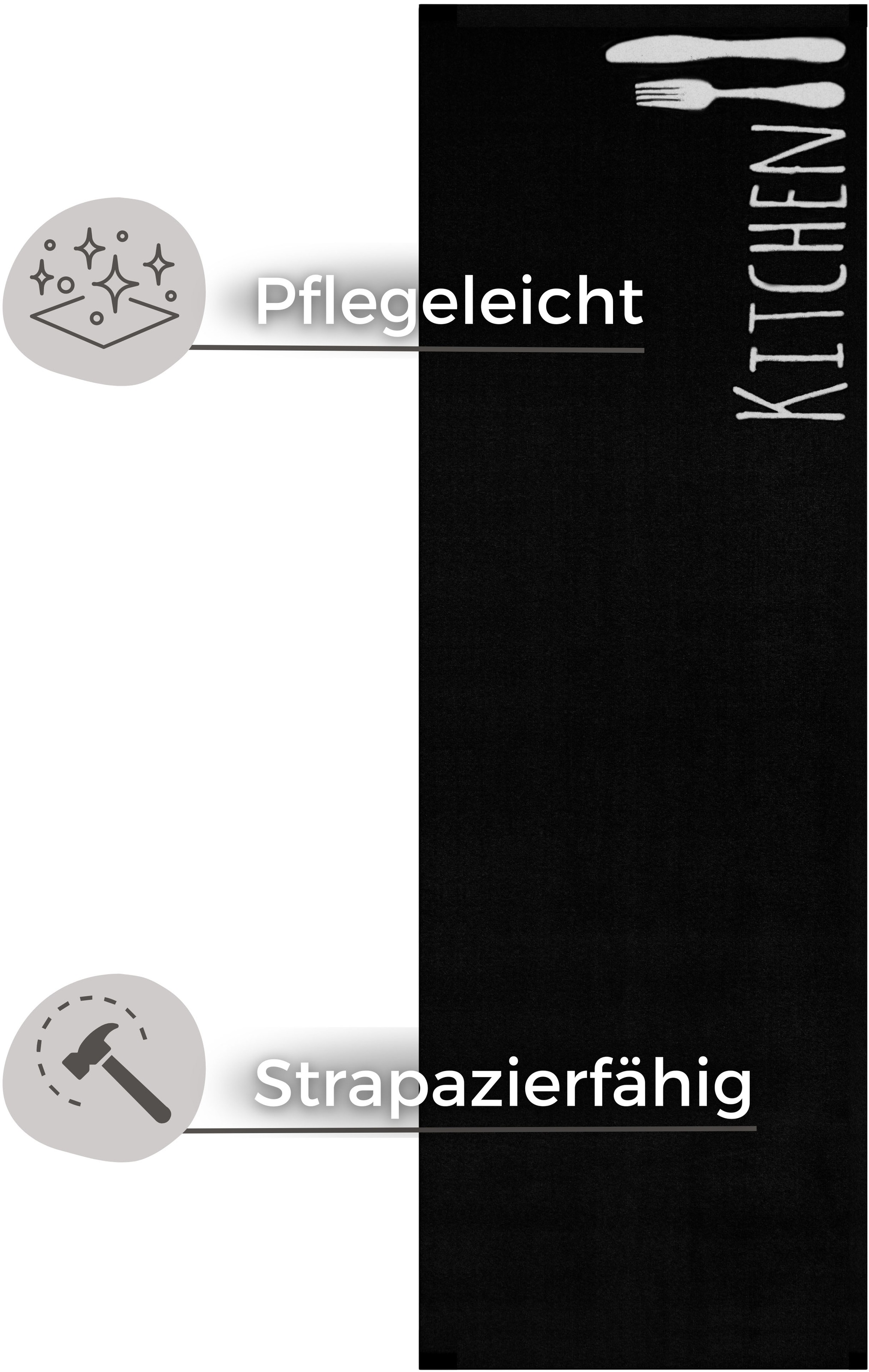 HANSE Home Küchenläufer "Cutlery" rechteckig 5 mm Höhe Läufer, Rutschfest, günstig online kaufen