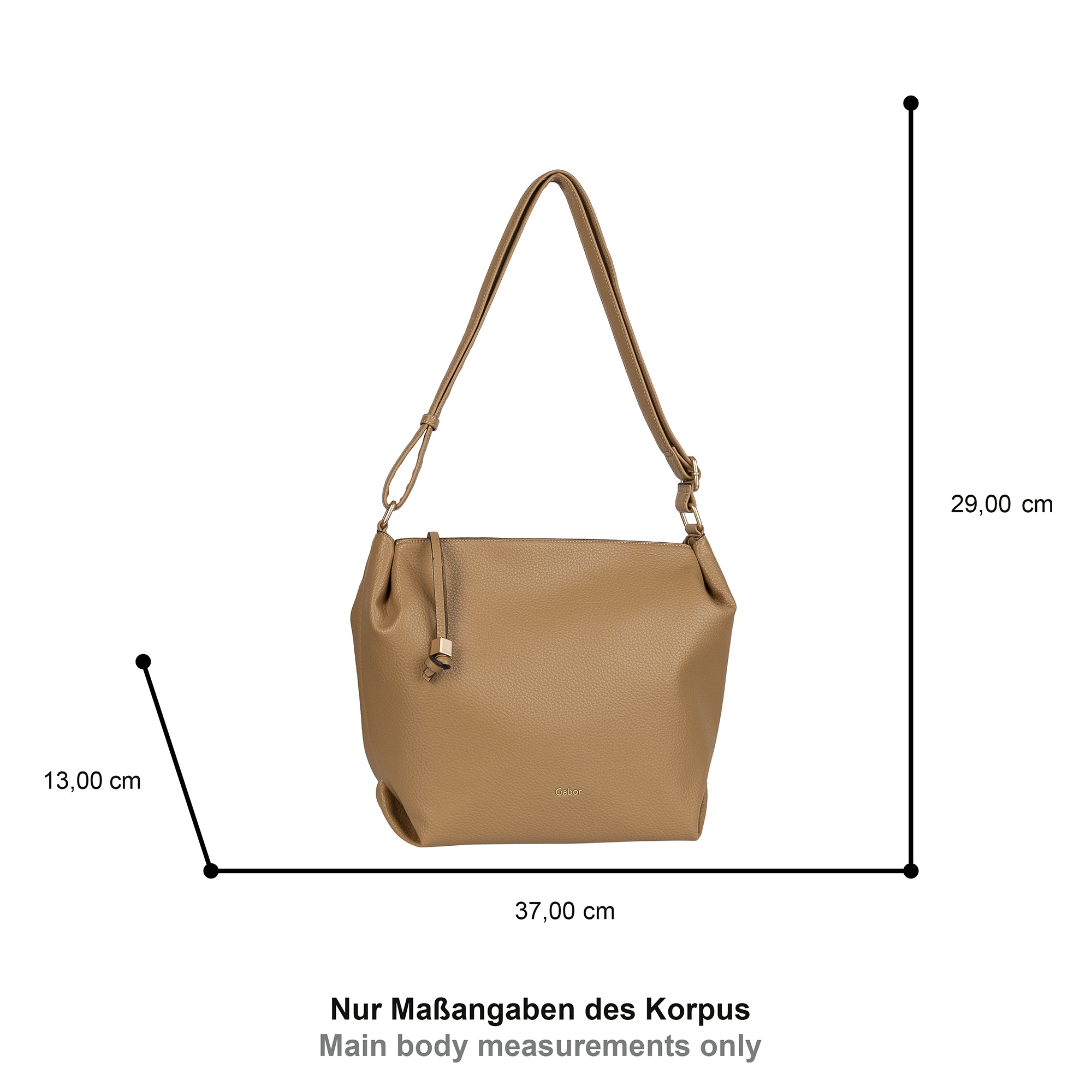 Gabor Hobo »Telia«, dezente Falten, eleganter Reißverschlusszipper mit goldenem Zierkubus