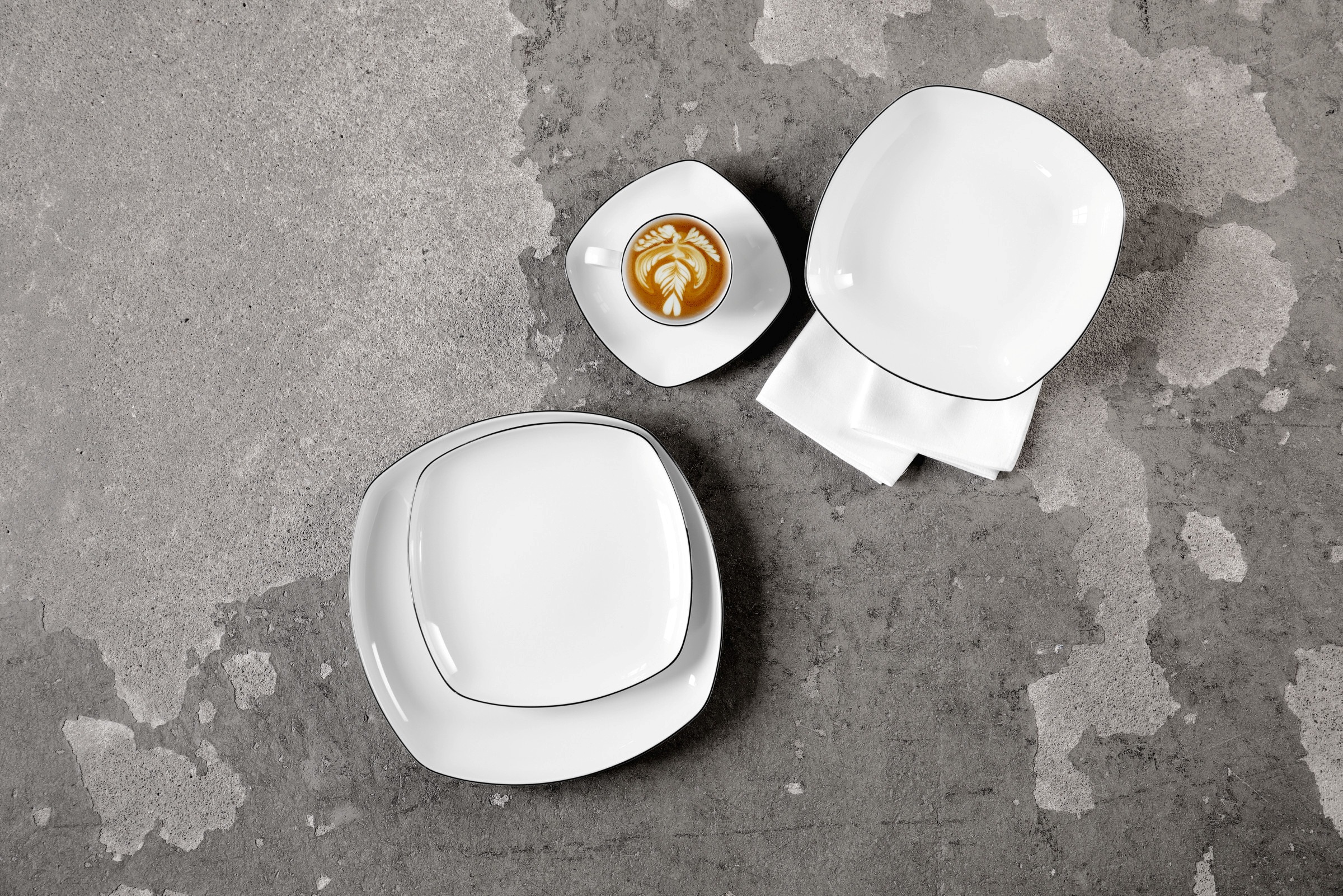 Seltmann Weiden Servierplatte "Lido Black Line" Platte eckig günstig online kaufen