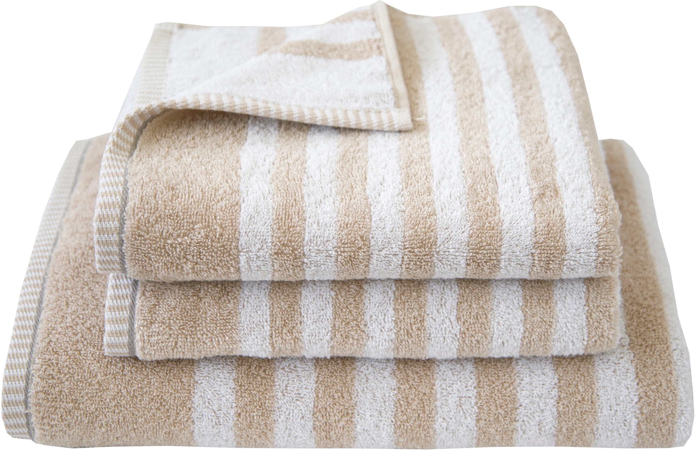 Dyckhoff Handtuch Set "Maritim, Sea Stripe" Set 3 Stk. Frottier 2 Handtücher (50x100cm), 1 Duschtuch (70x140cm)