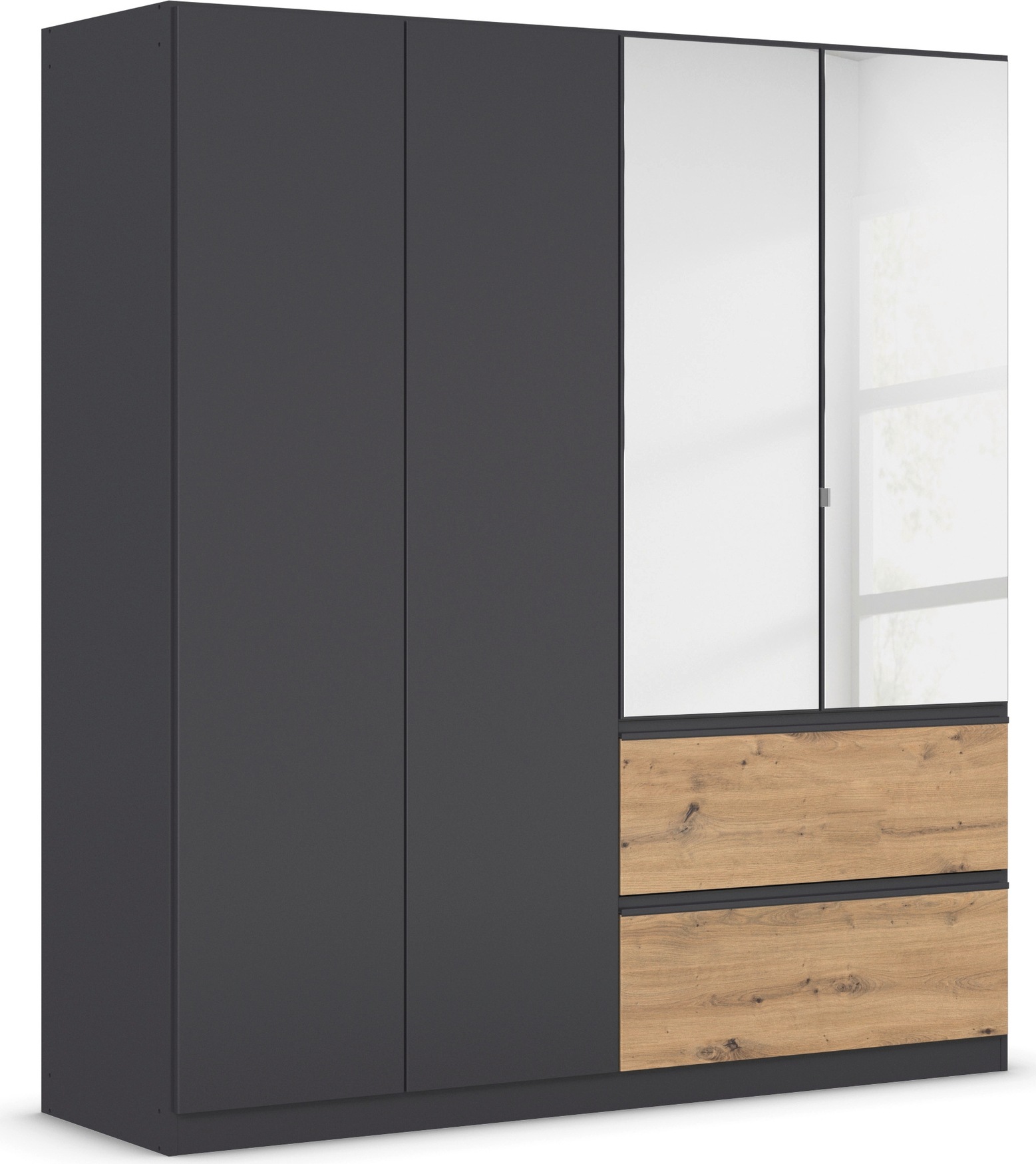 rauch Drehtürenschrank "Kleiderschrank Schrank Garderobe COSTA in den Breiten 91/136/181 cm" in 3 Ausstattungen BASIC/CLASSIC/PREMIUM, mit Spiegel, grifflose Front und Push-to-Open Funktion MADE IN GERMANY