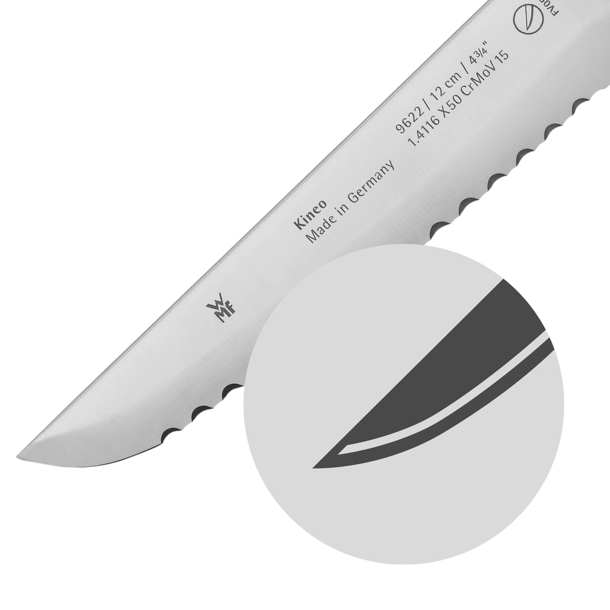 WMF Zubereitungsmesser »Kineo«, (1 tlg.), mit Doppelzahnung, Performance Cut Technologie, hochwertiger Edelstahl
