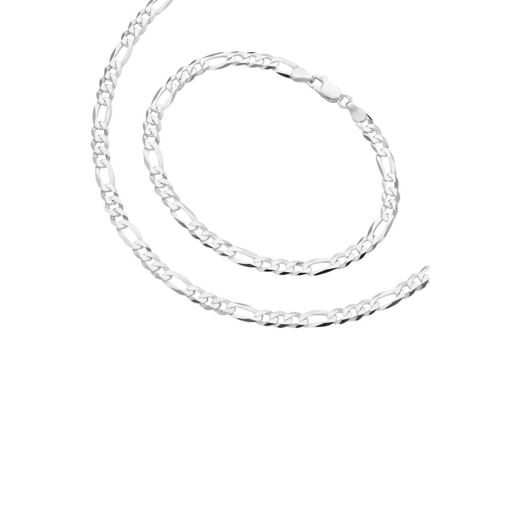 Firetti Schmuckset »Multipack Schmuck Geschenk Silber 925 Halskette Armkette«, (Set, 2 tlg.), Figarokette ca. 5,1 mm breit